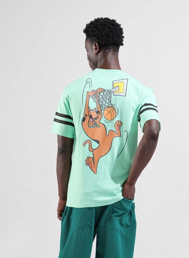 Men's Green Casual Printed Boxy Fit Tshirt