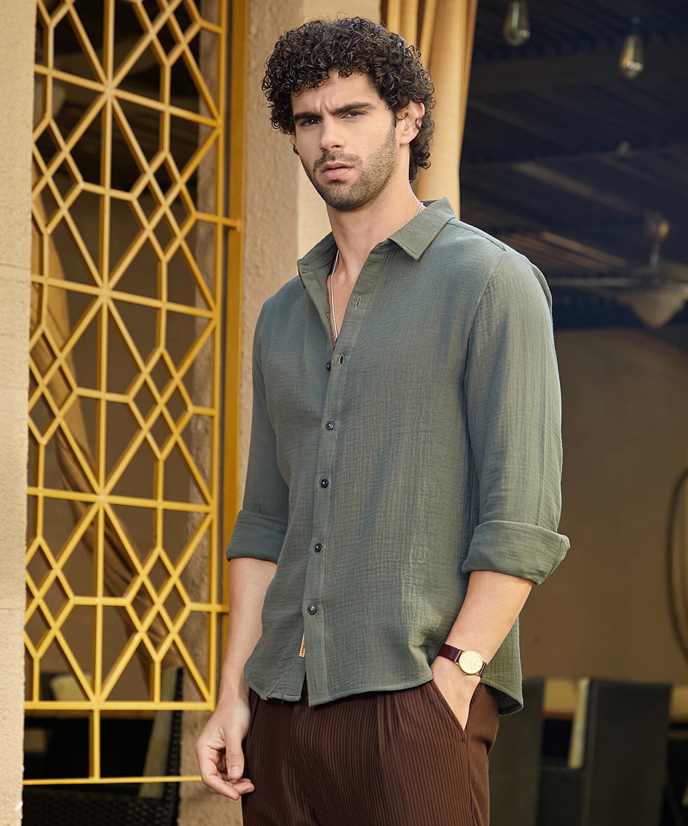 Men's Grey Casual Solid Regular Fit Shirt