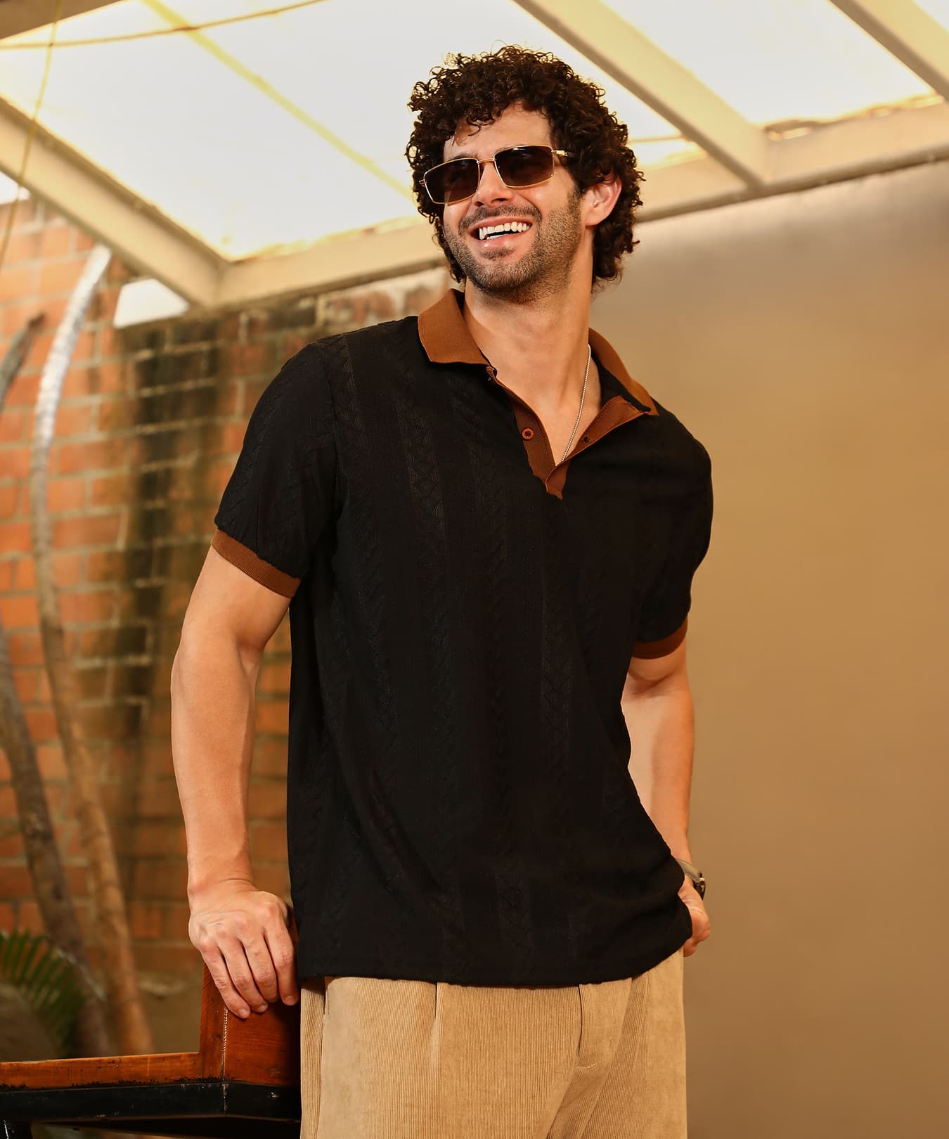 Men's Multicolor Casual Textured Regular Fit Tshirt