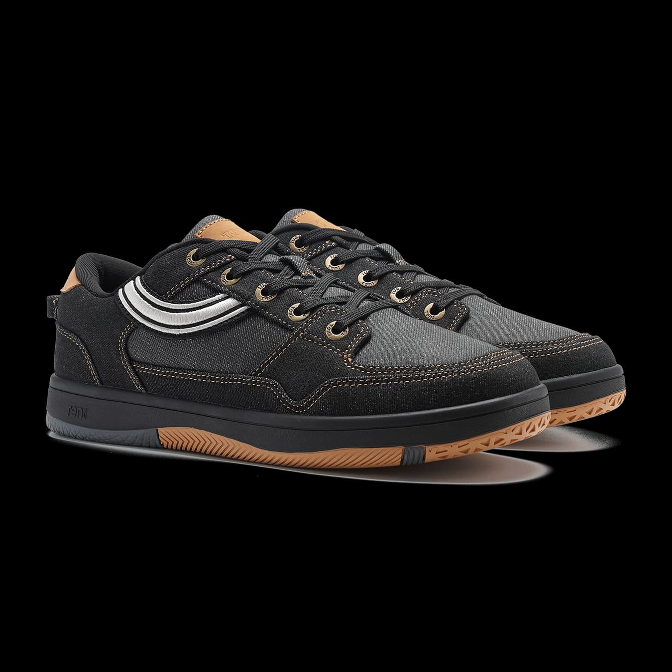 Unisex Greyscale Black Casual Sundowner Denim Walking Sneakers