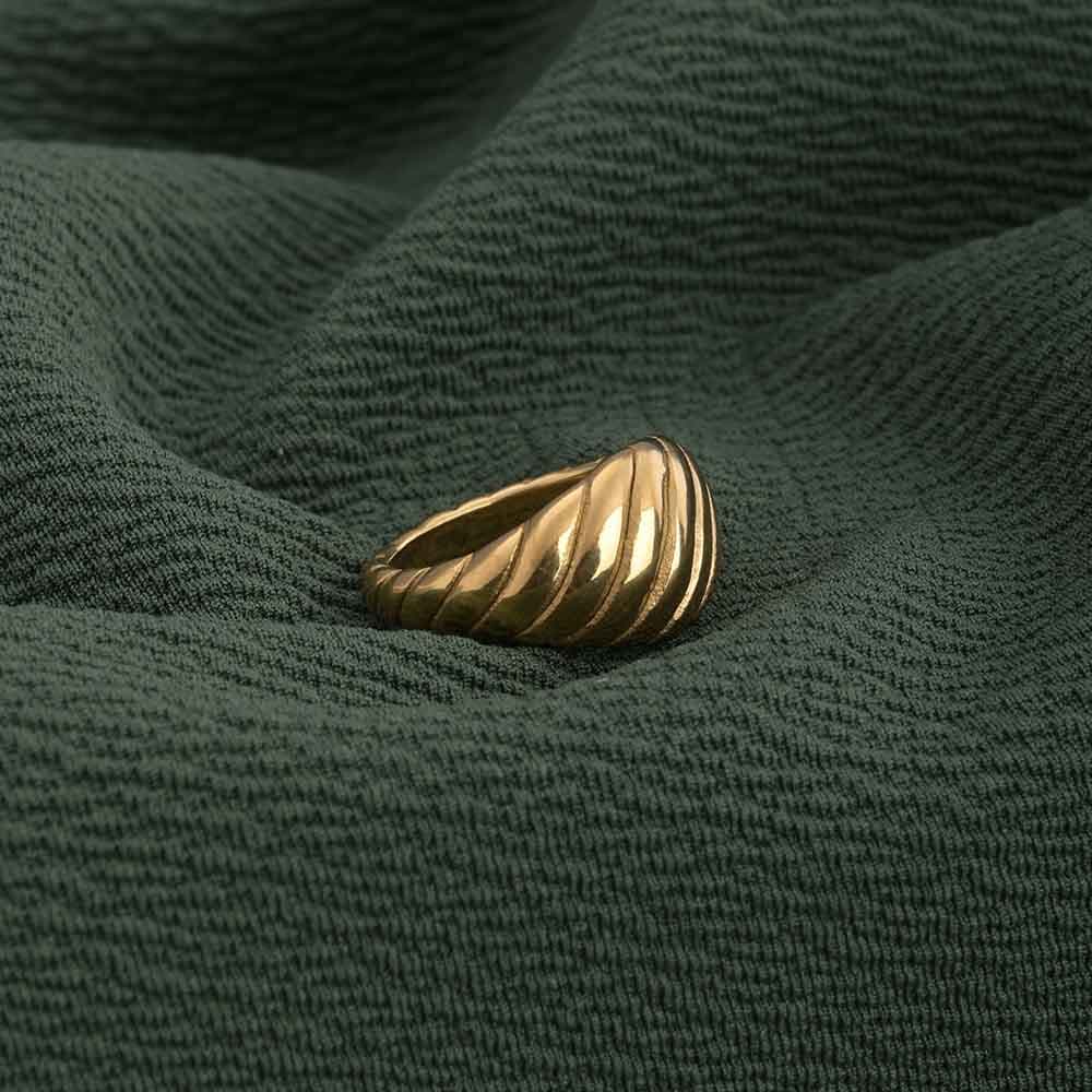 Women's Gold Casual Wear Gold Plated Stainless Steel Finger Ring