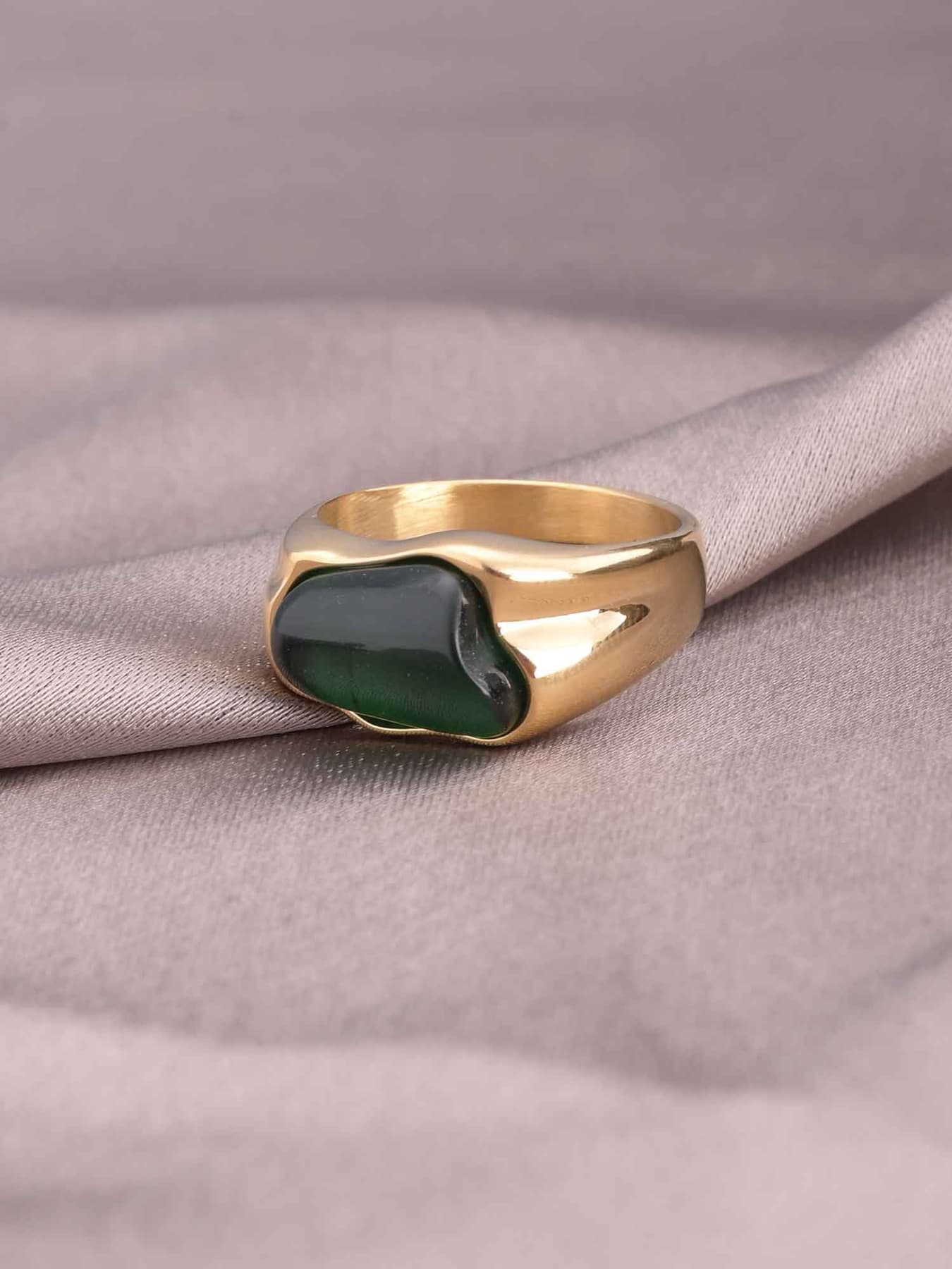 Women's Gold Casual Wear Gold Plated Stainless Steel Finger Ring