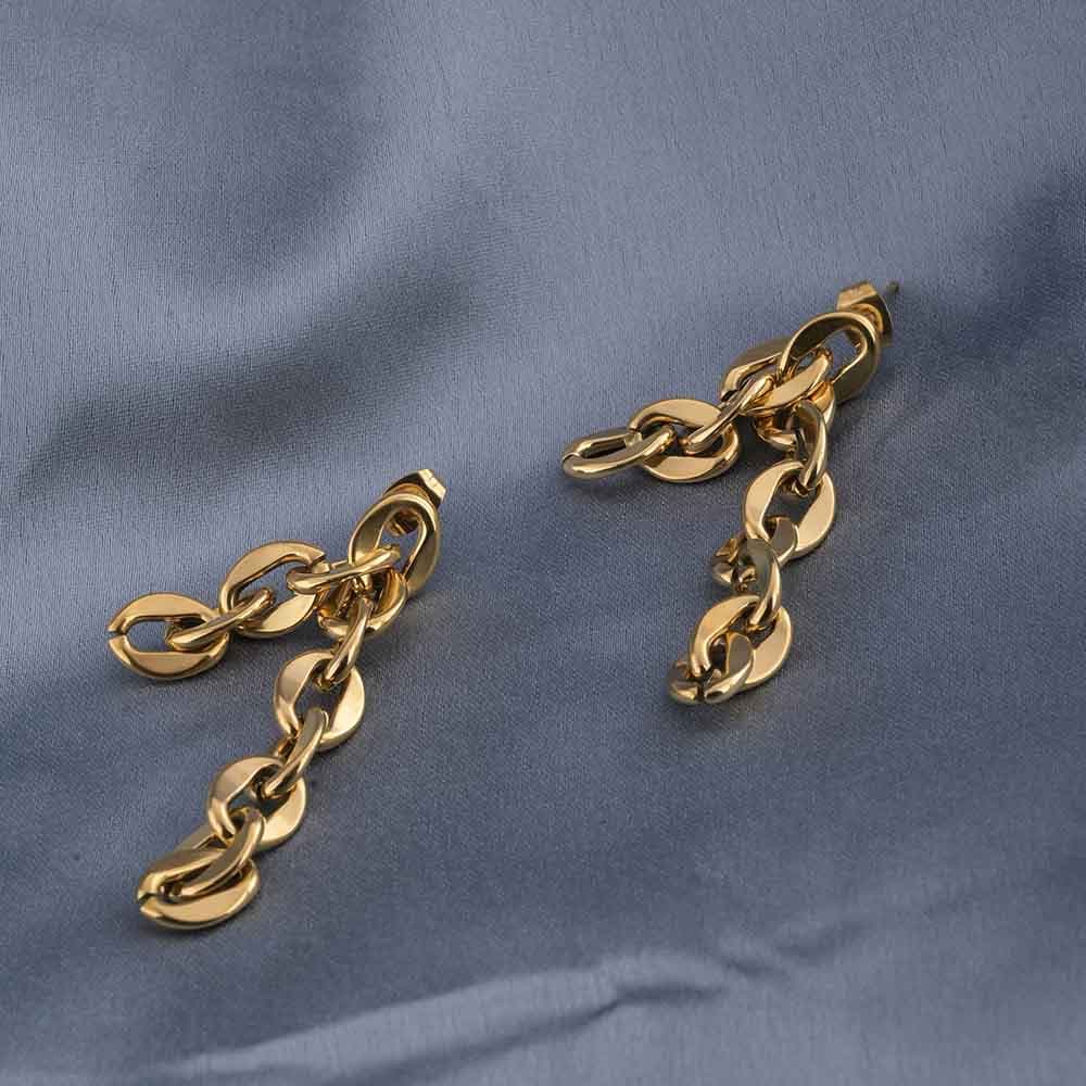 Women's Gold Casual Wear Gold Plated Stainless Steel Earring