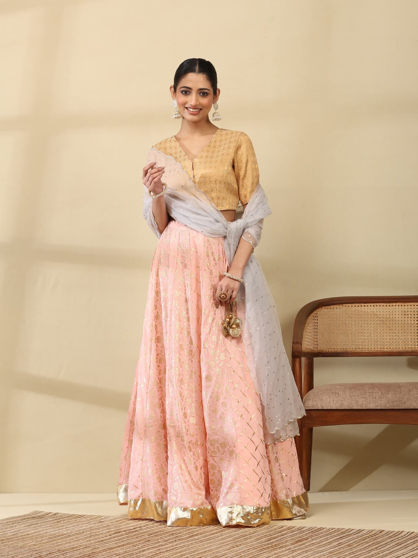 Women's Multicolor Party Half Sleeves Lehenga Choli With Dupatta