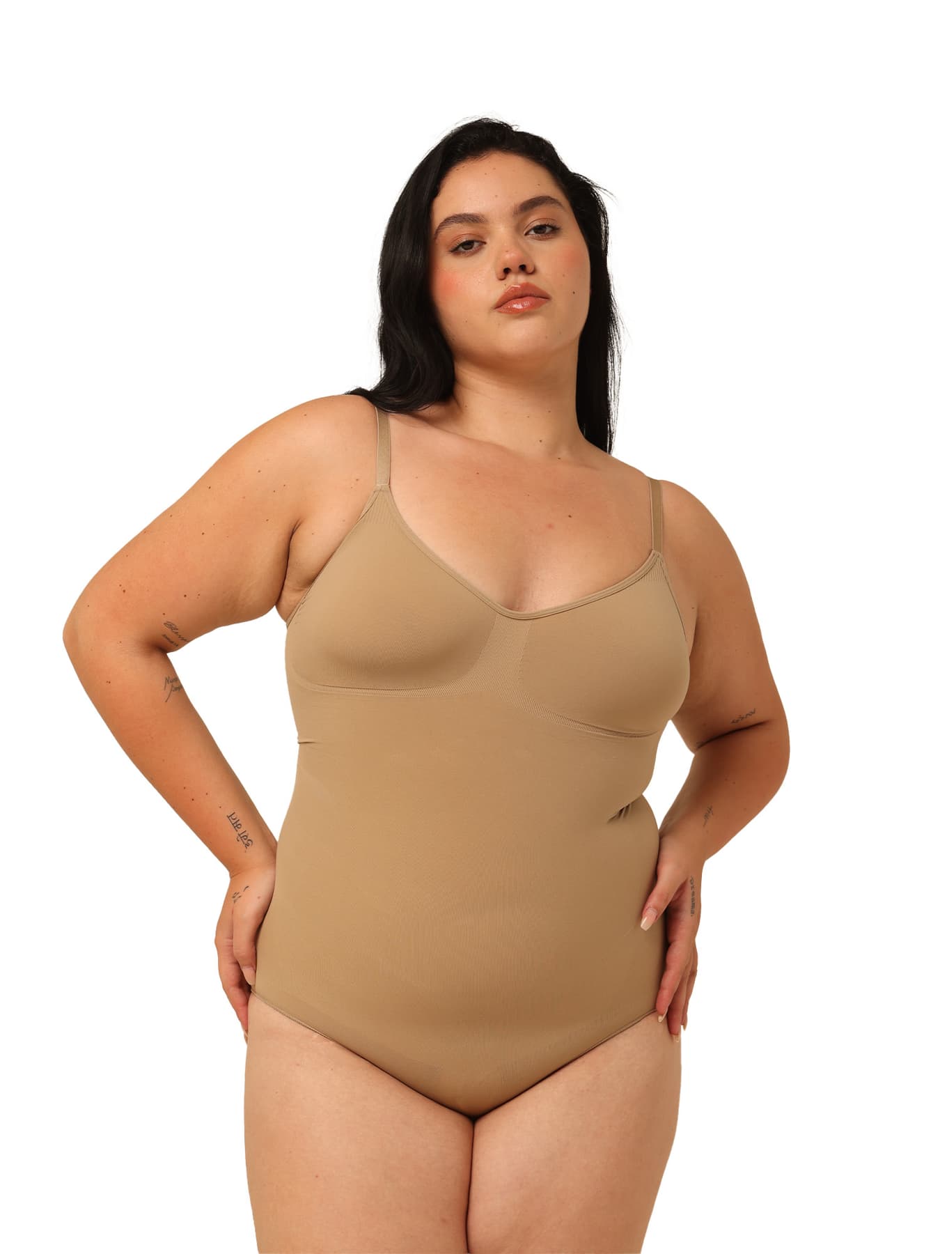 Women's Beige Solid Shapewear