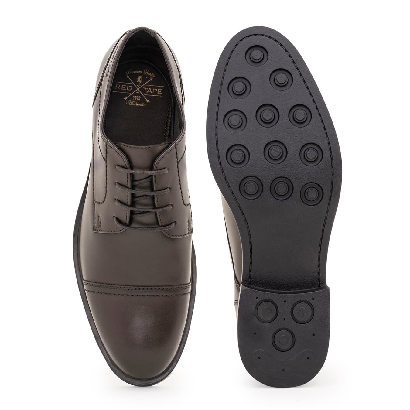 Men's Brown Formal Low-Top Leather Derby Shoes