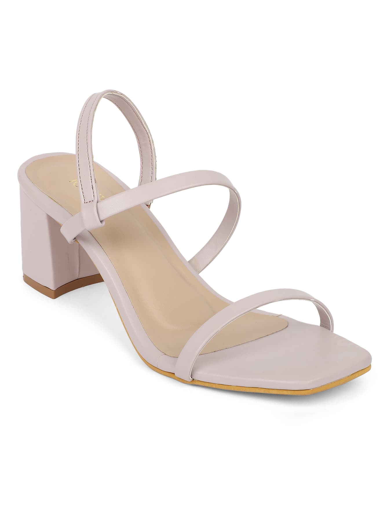 Women's Purple Minimalist Square-Toe Block Sandals Asymmetric Multi-Strap