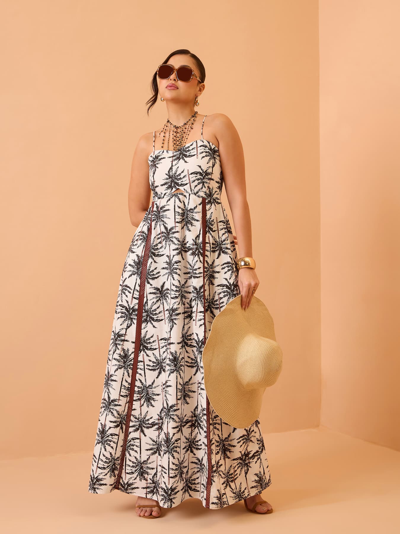 Women's Multicolor Casual Tropical Shoulder Strap Dress