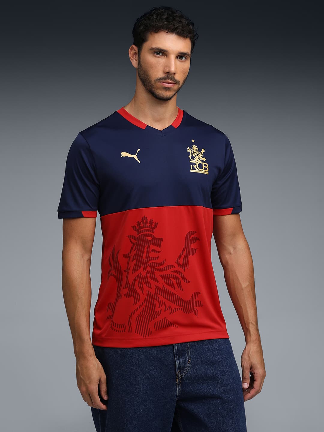 Men's Red Casual Puma x RCB 2026 Fan's Jersey