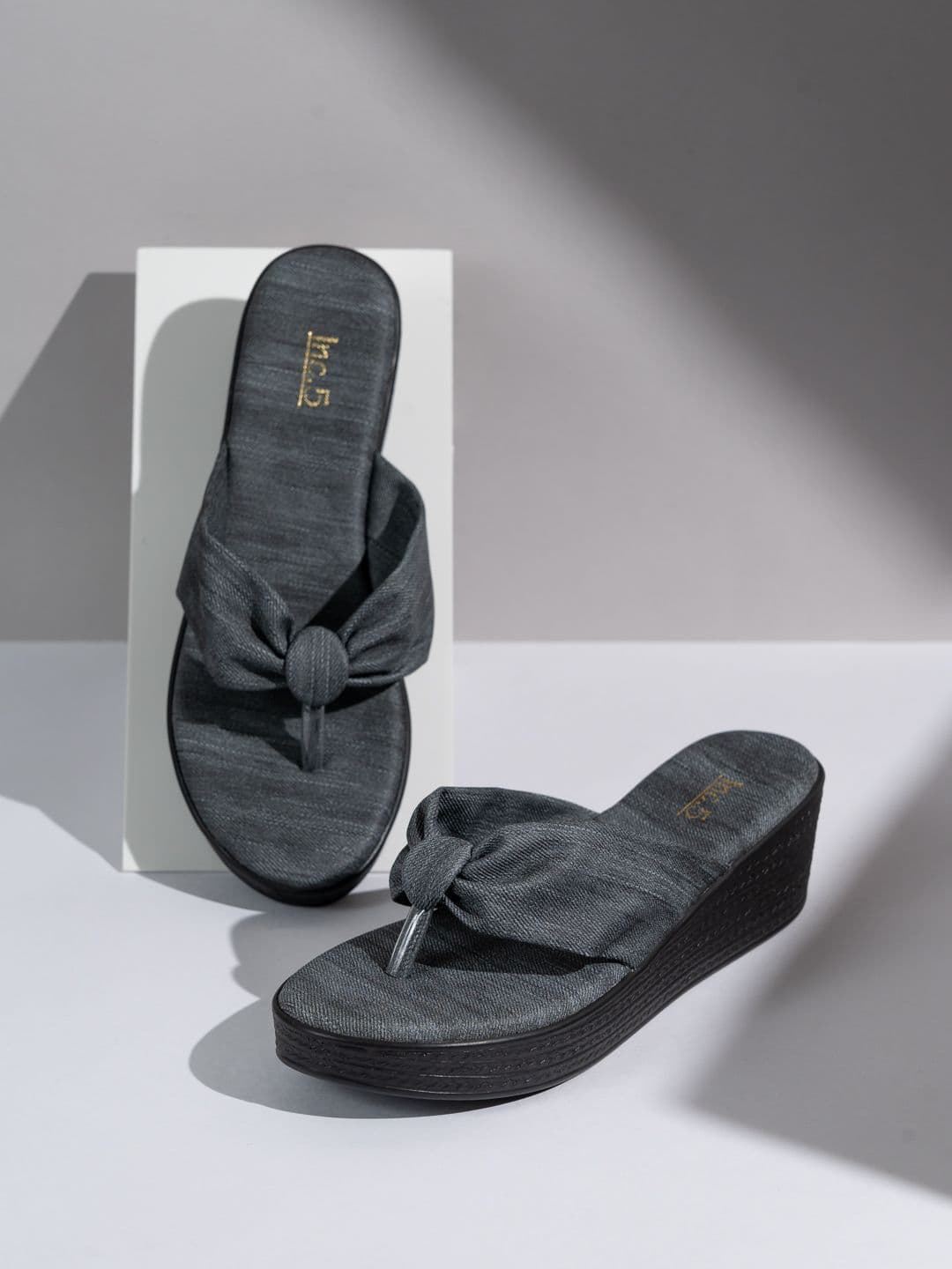 Women's Black Casual Synthetic Wedge Heel Wedges Sandals