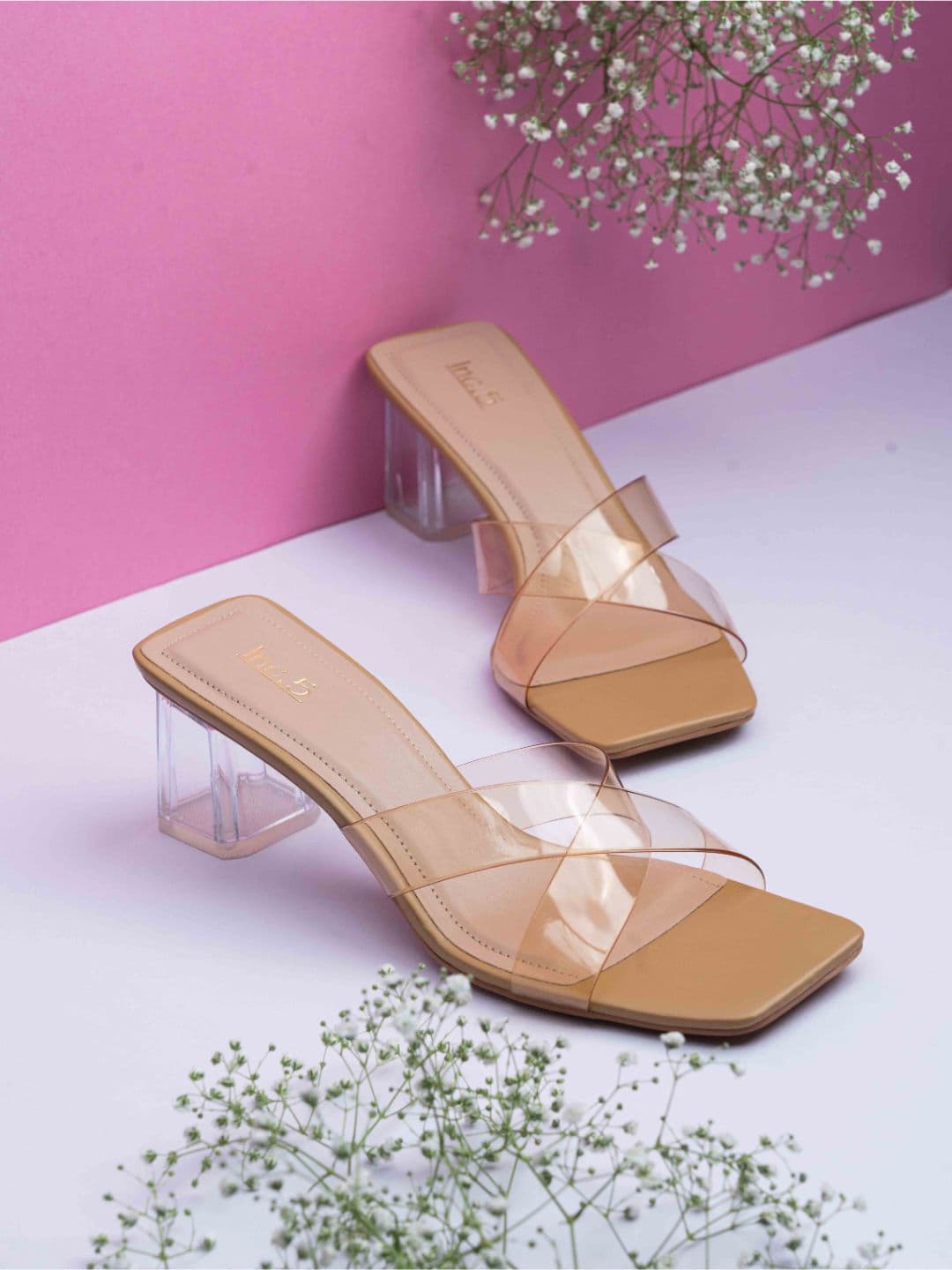 Women's Beige Casual Synthetic Block Heel Mules Sandals