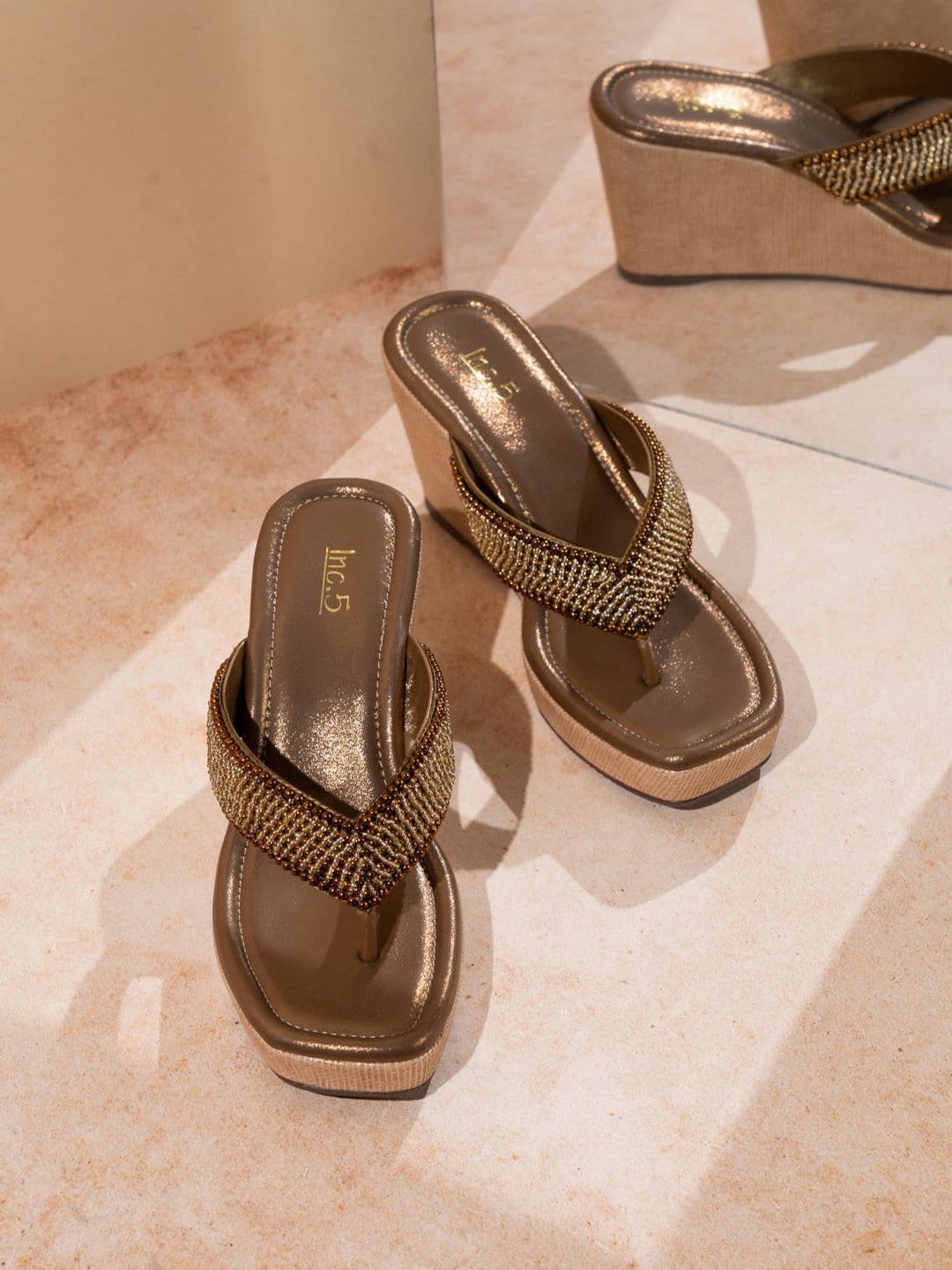 Women's Antique Casual Synthetic Wedge Heel Slip-Ons Sandals