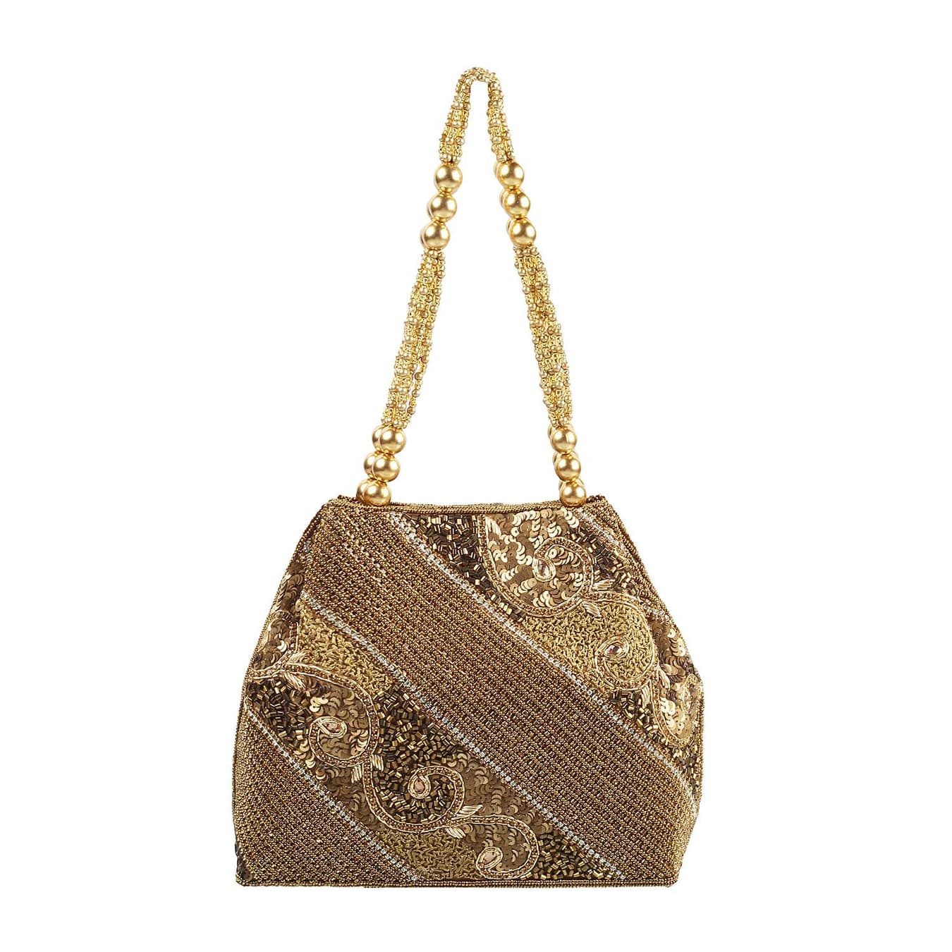 Women's Gold Casual Synthetic Handbag