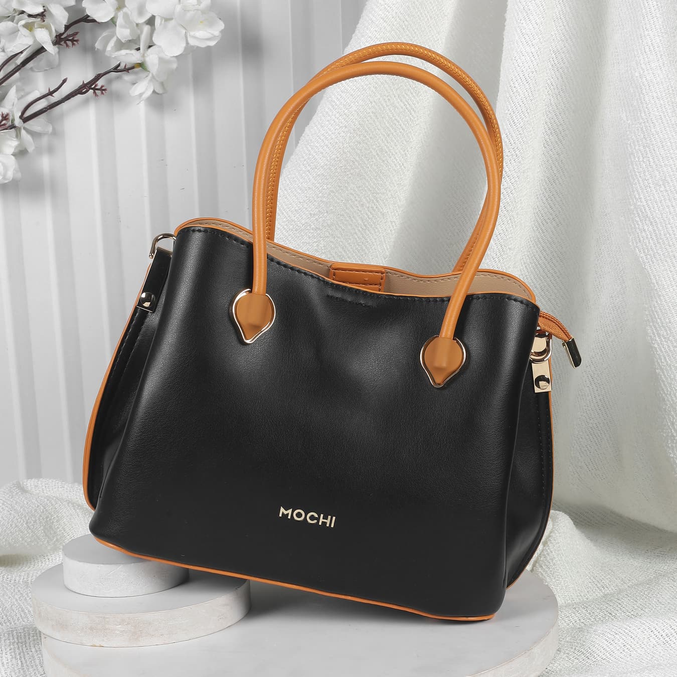 Women's Black Casual PU Handbag
