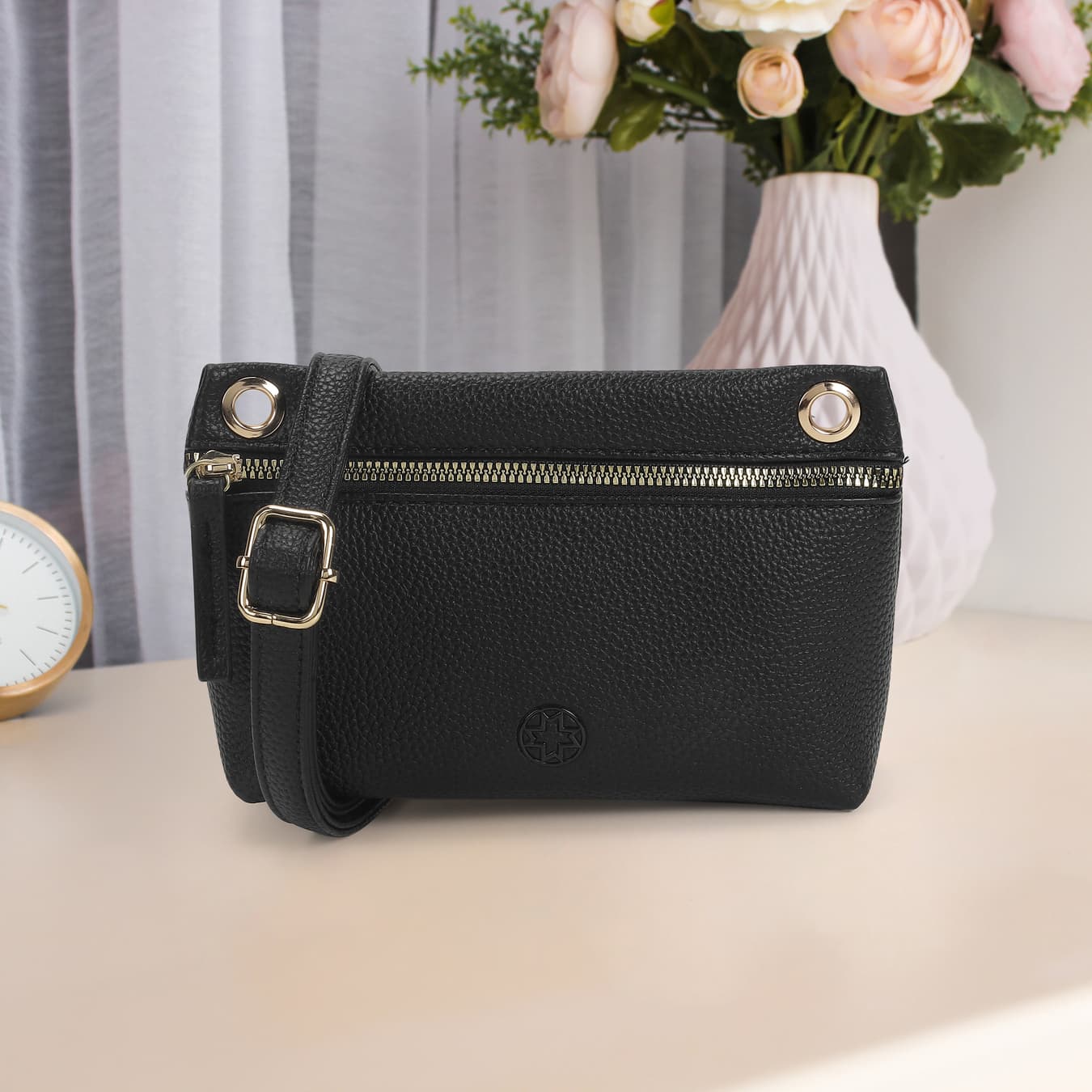 Women's Black Casual Synthetic Wallet