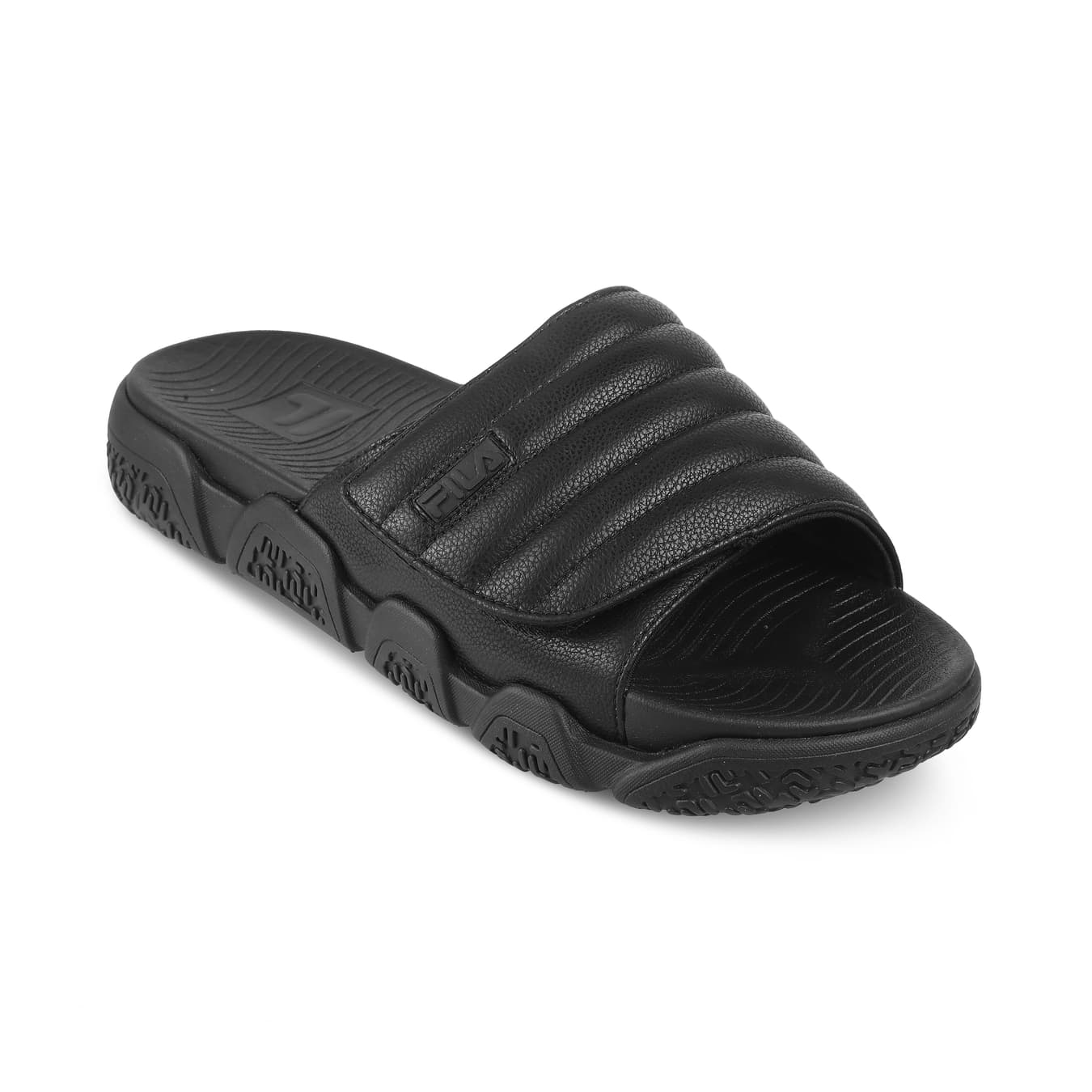 Unisex Black Casual Round Toe Slides