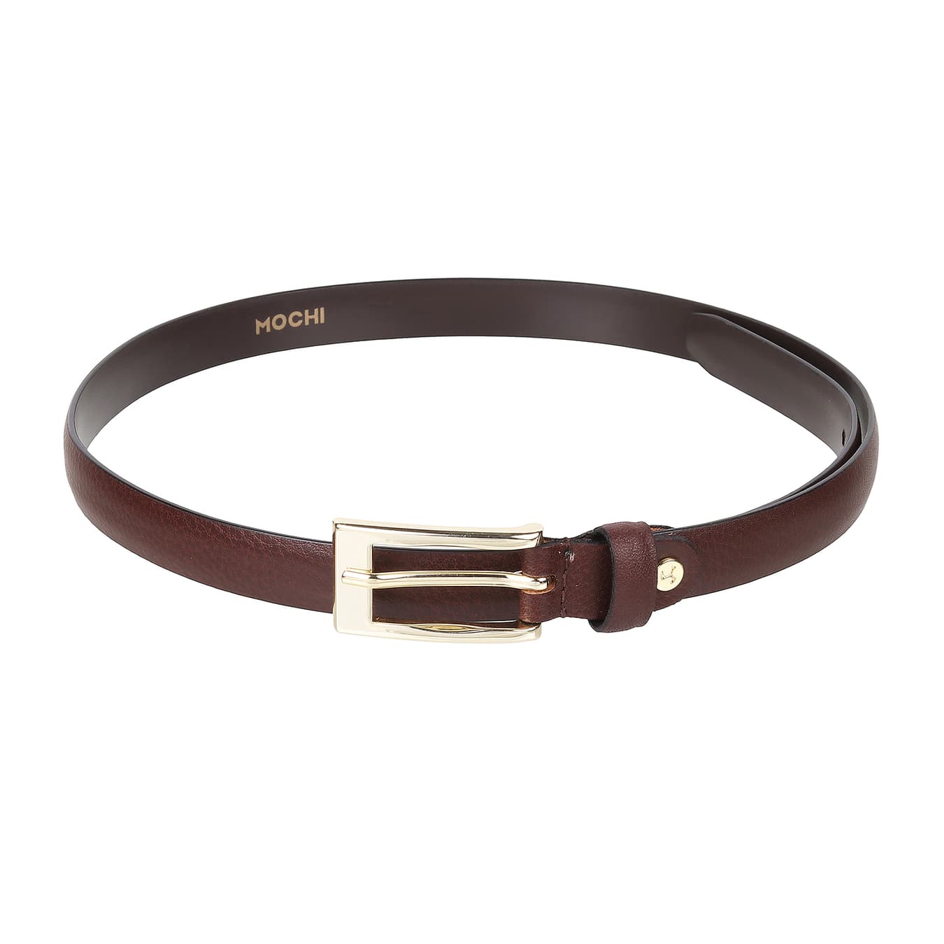 Women's Brown Formal Solid Leather Belt