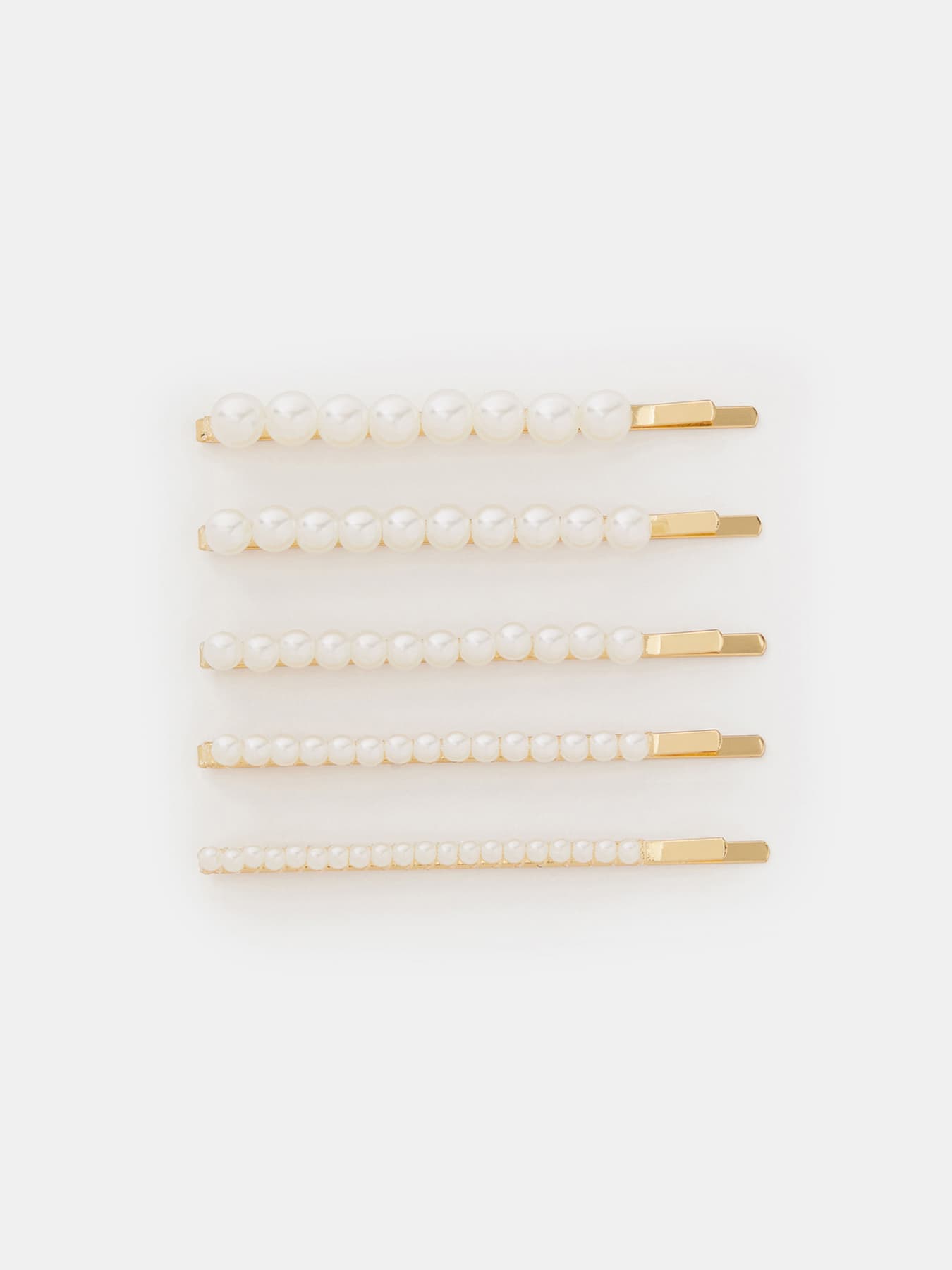 Women's White Casual Pearl Hair Slides Pack of 5