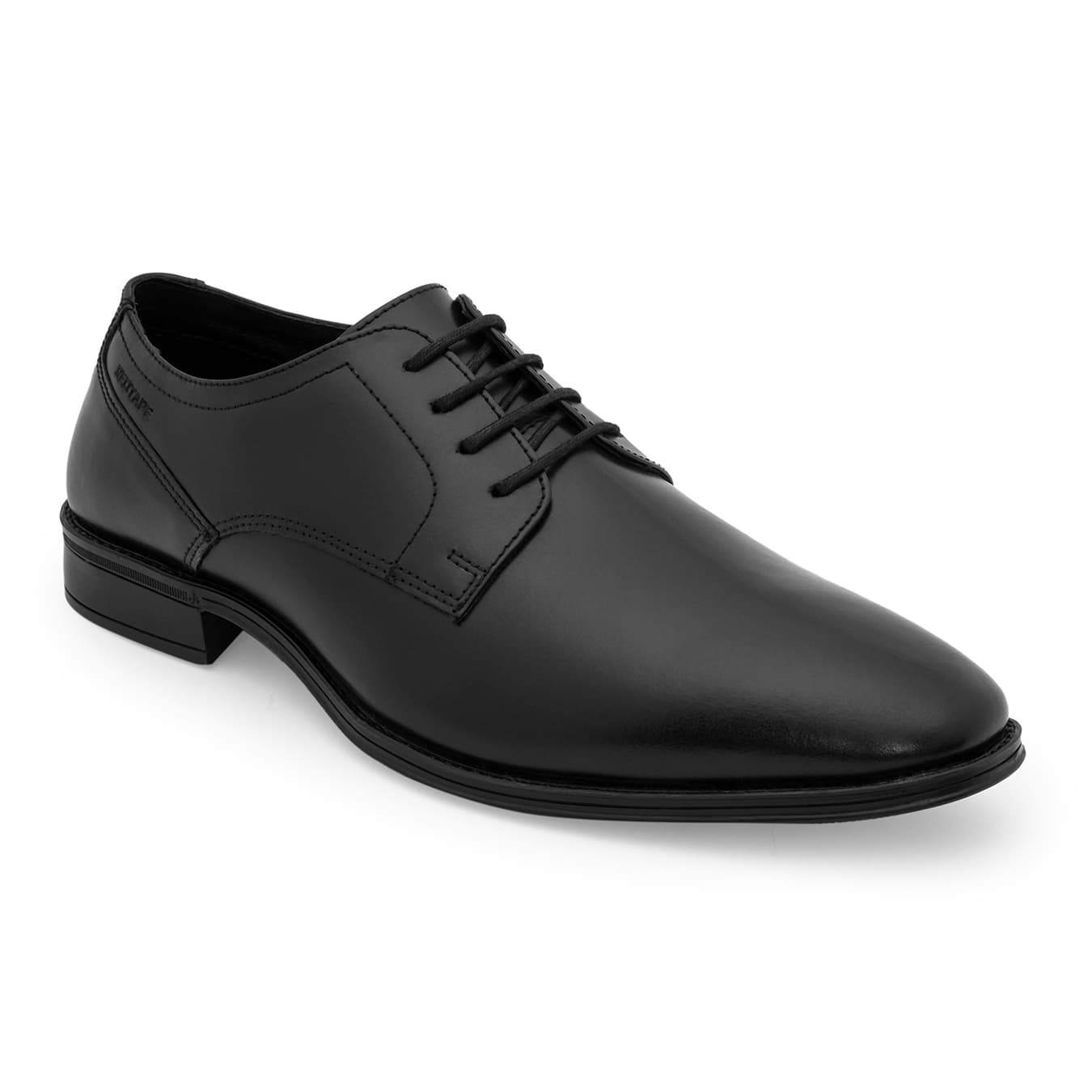 Men's Black Formal Round Toe Leather Derby Shoes