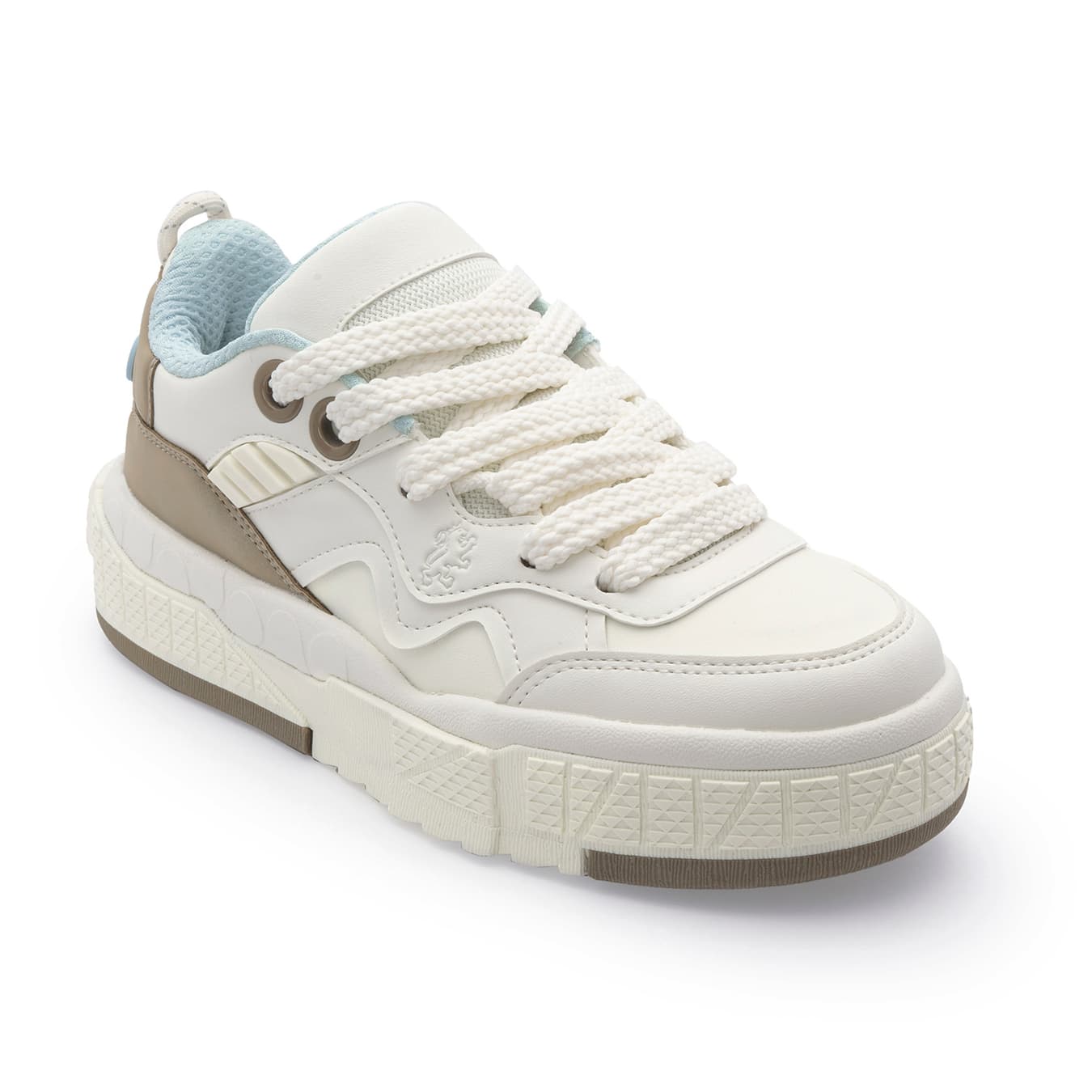 Women's Beige Casual Round Toe Sneakers