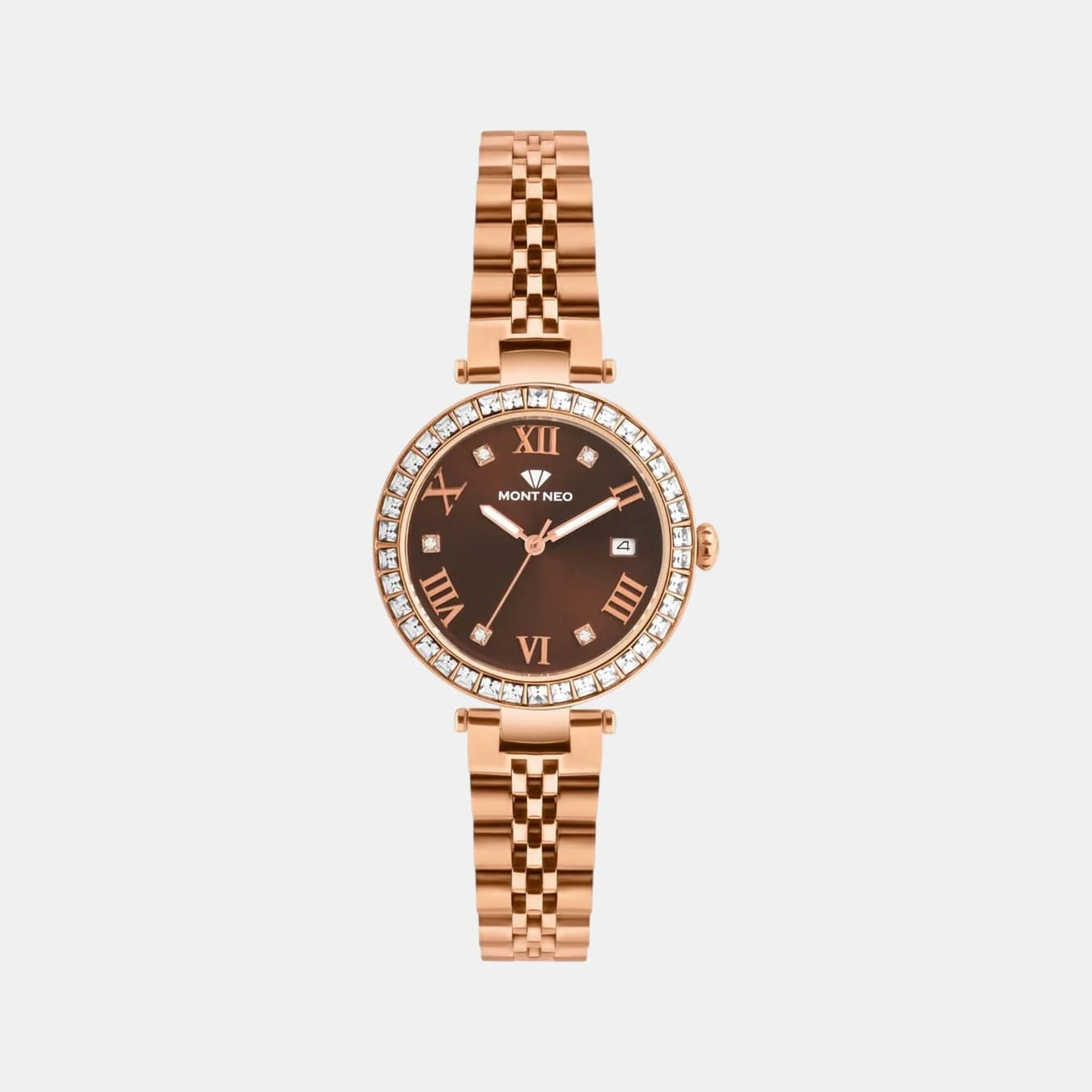 Women's Quartz Brown Dial Analog Stainless Steel Watch 4505E-M3306