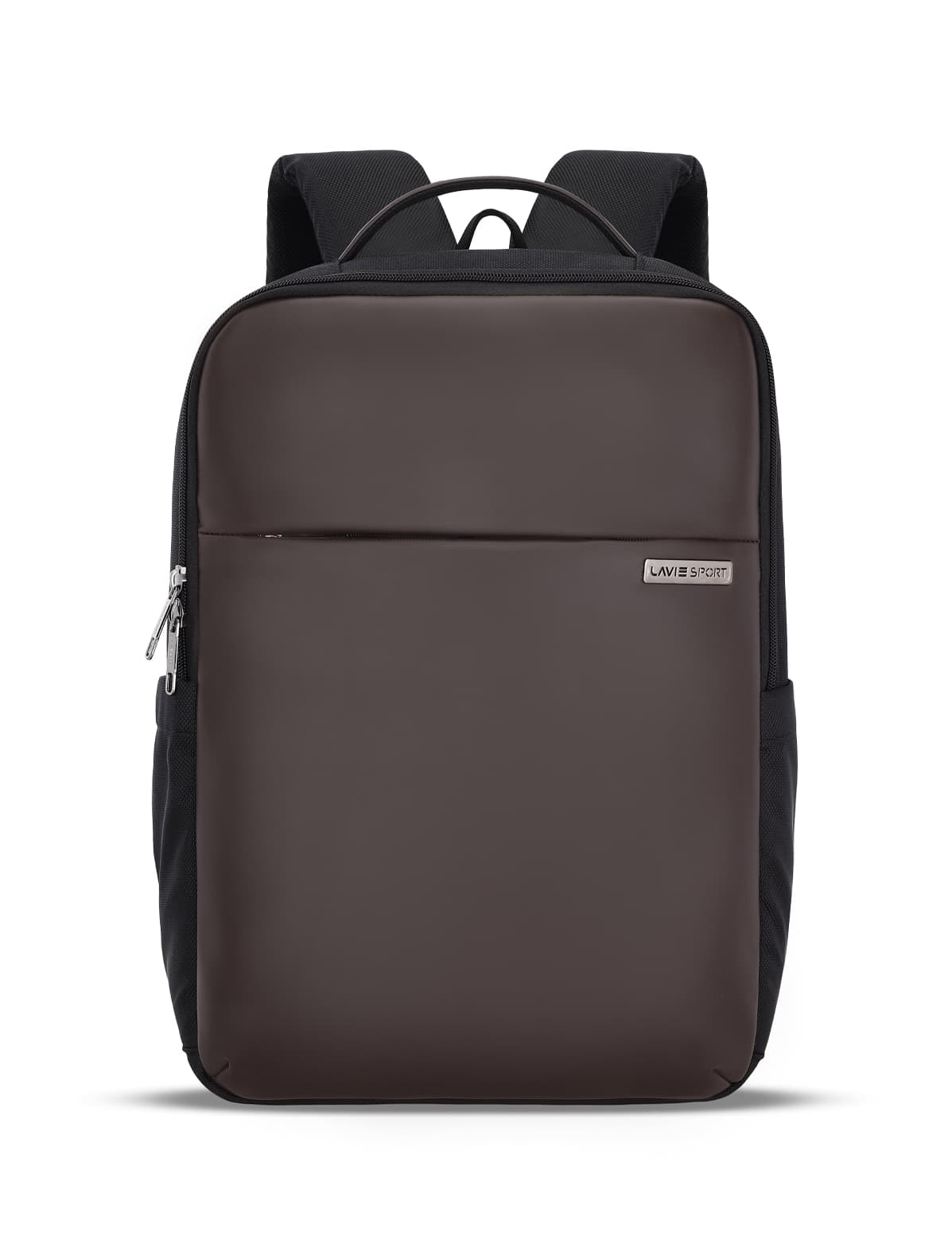 Unisex Brown Formal Solid Polyester Laptop Backpack