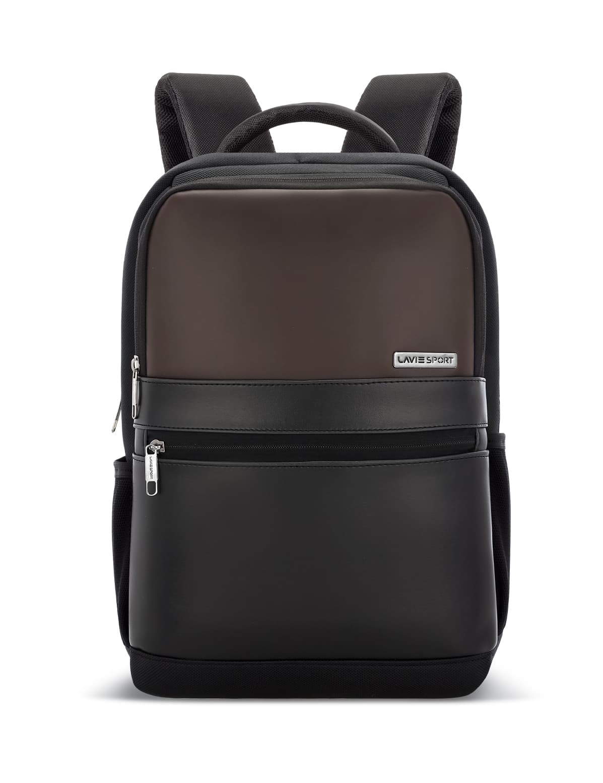 Unisex Brown Formal Solid Synthetic Leather Laptop Backpack