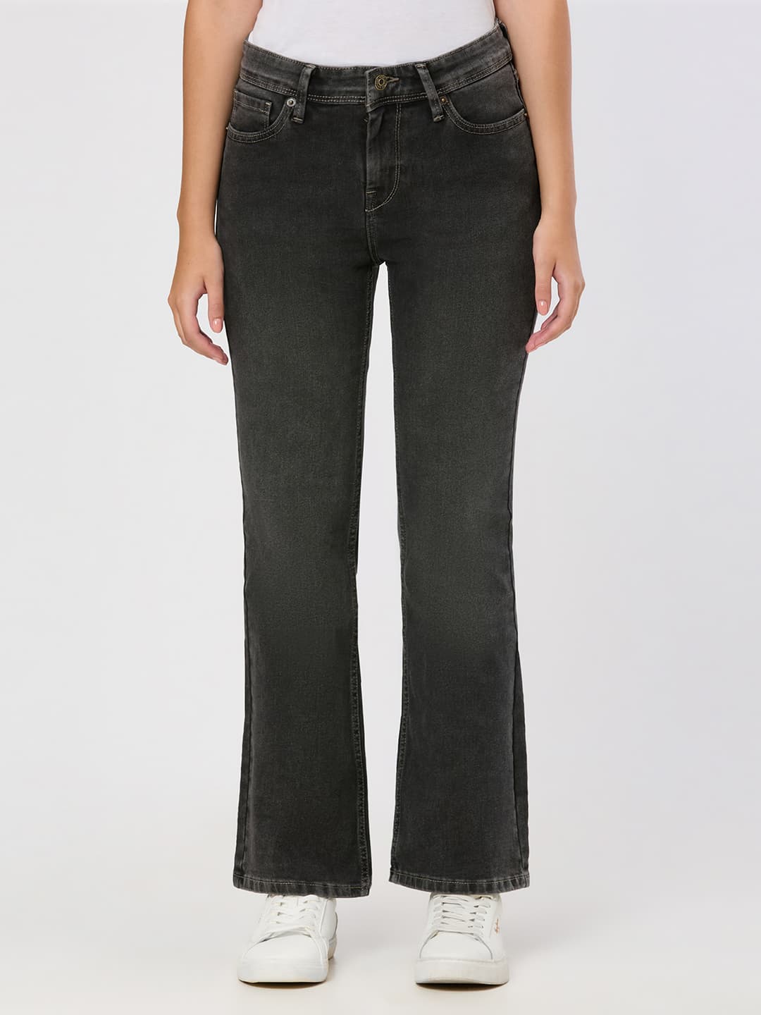 Women's Black Casual Regular Length Jeans
