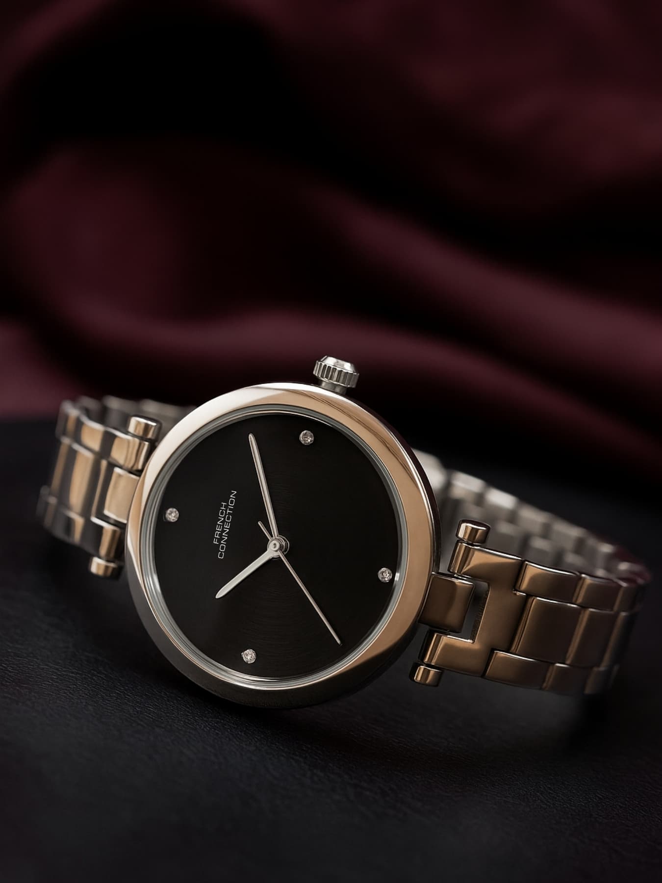 Women's Black Quartz Brass Analog Watch -FCN0166BSM