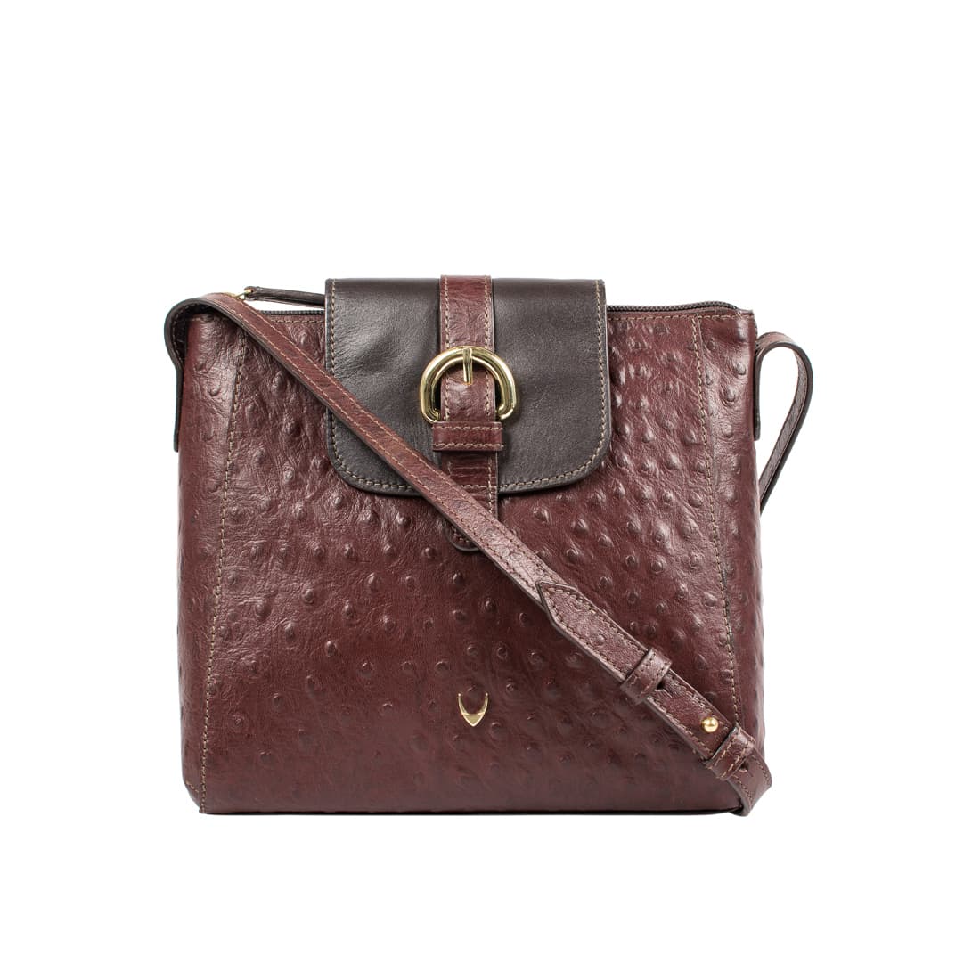 Women's Brown Casual Textured Leather Sling Bag