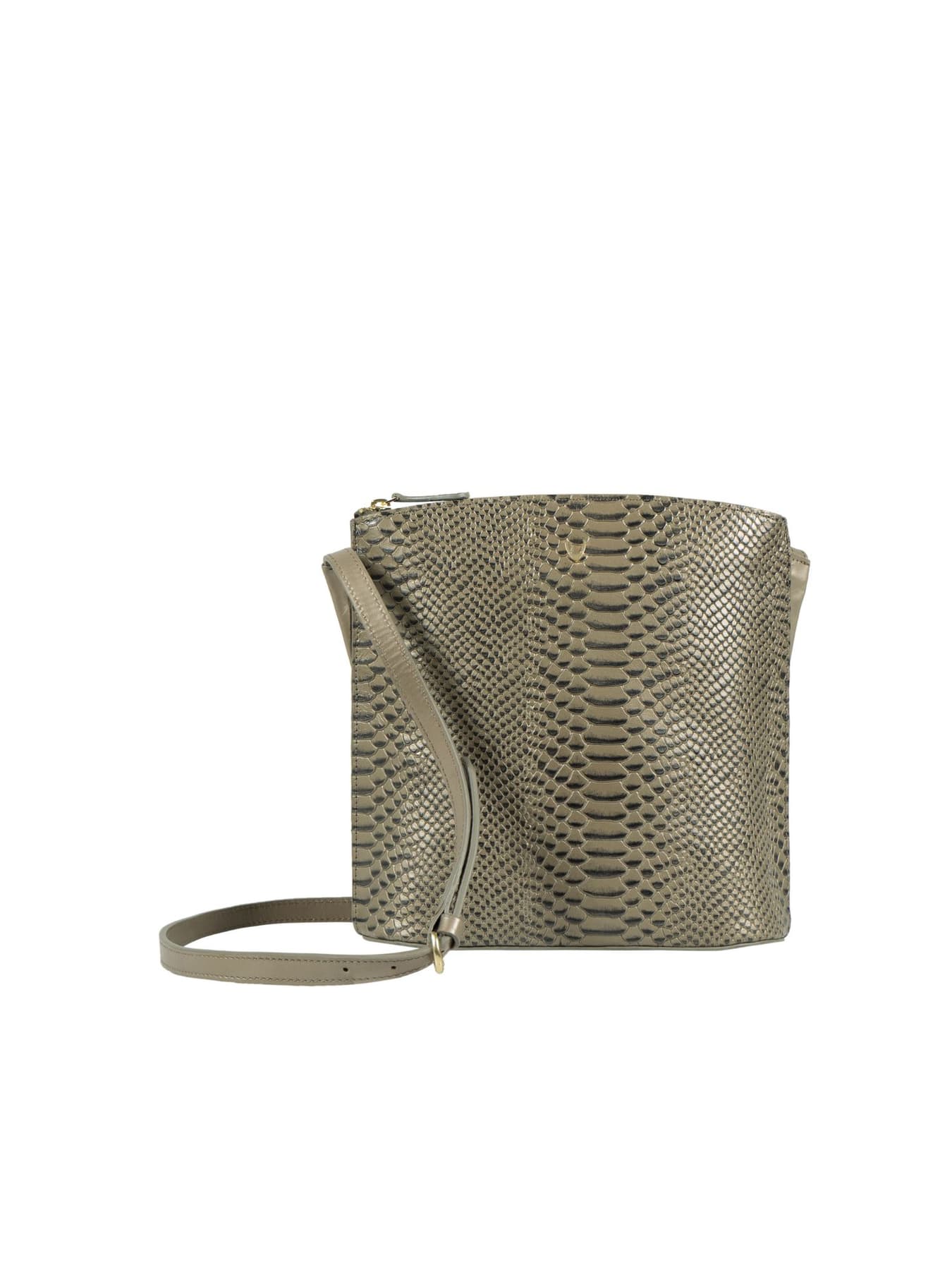 Women's Green Party Croc / Snake Texture Leather Crossbody Bag