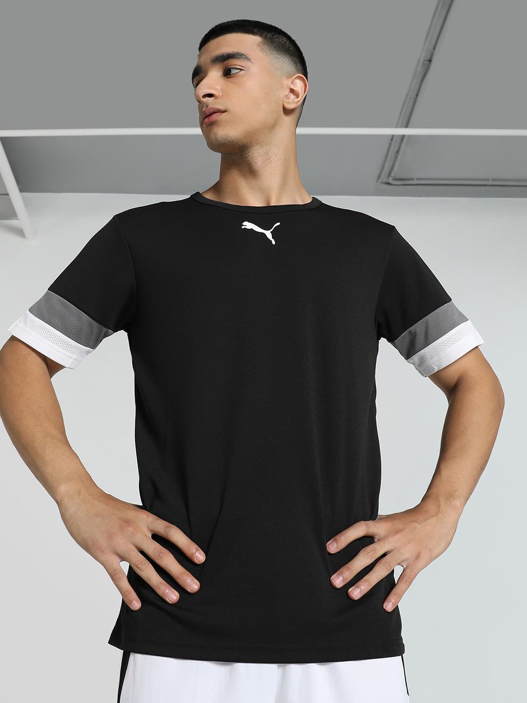 Men's Black Casual Half Sleeves Round Neck Tshirt