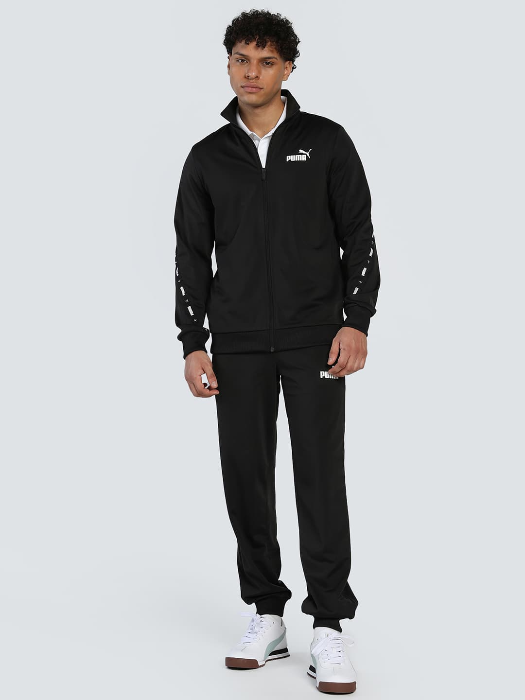 Men's Black Casual Full Sleeves High Neck Tracksuit