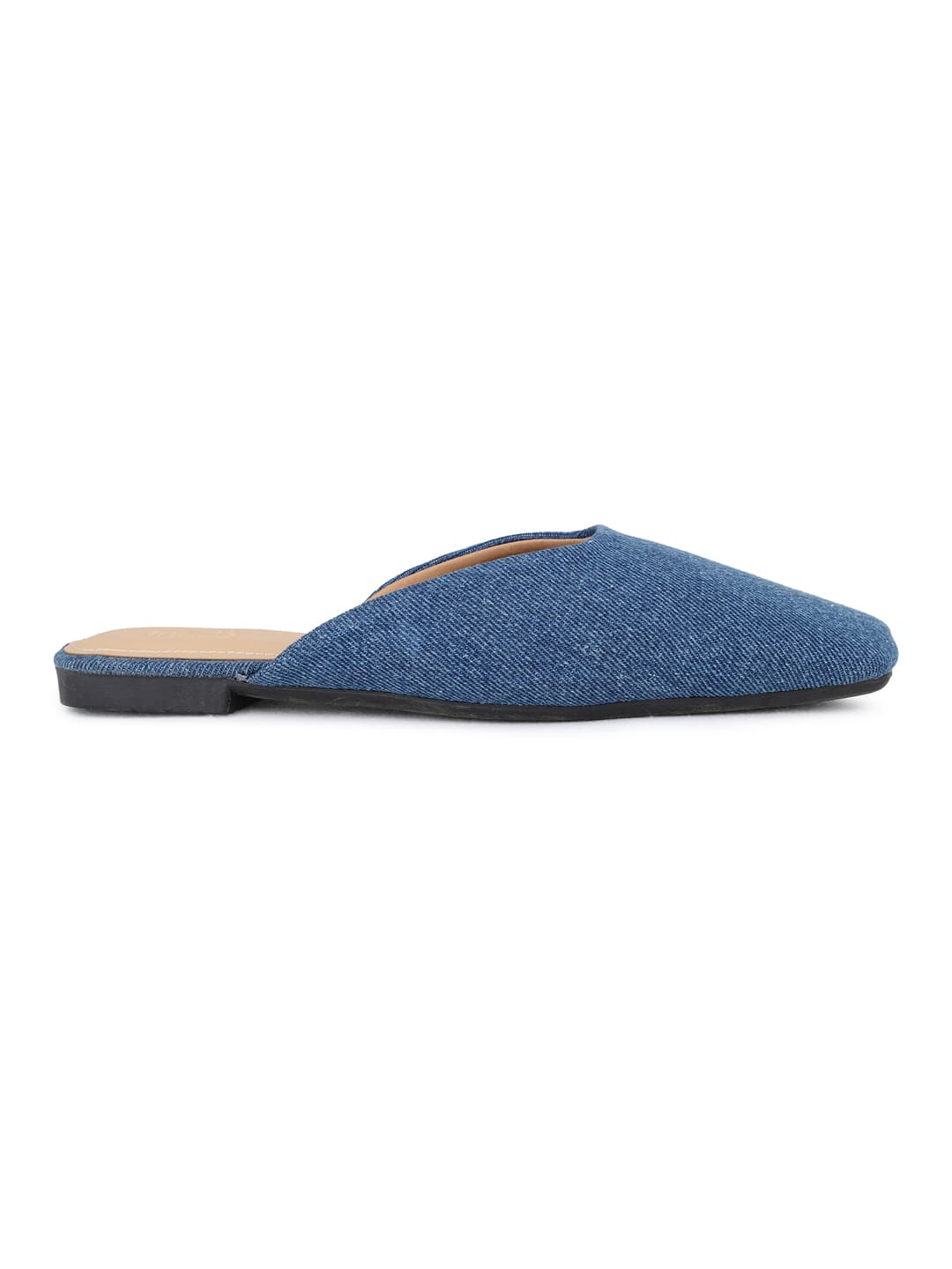 Women's Navy Casual Synthetic Flat Mules