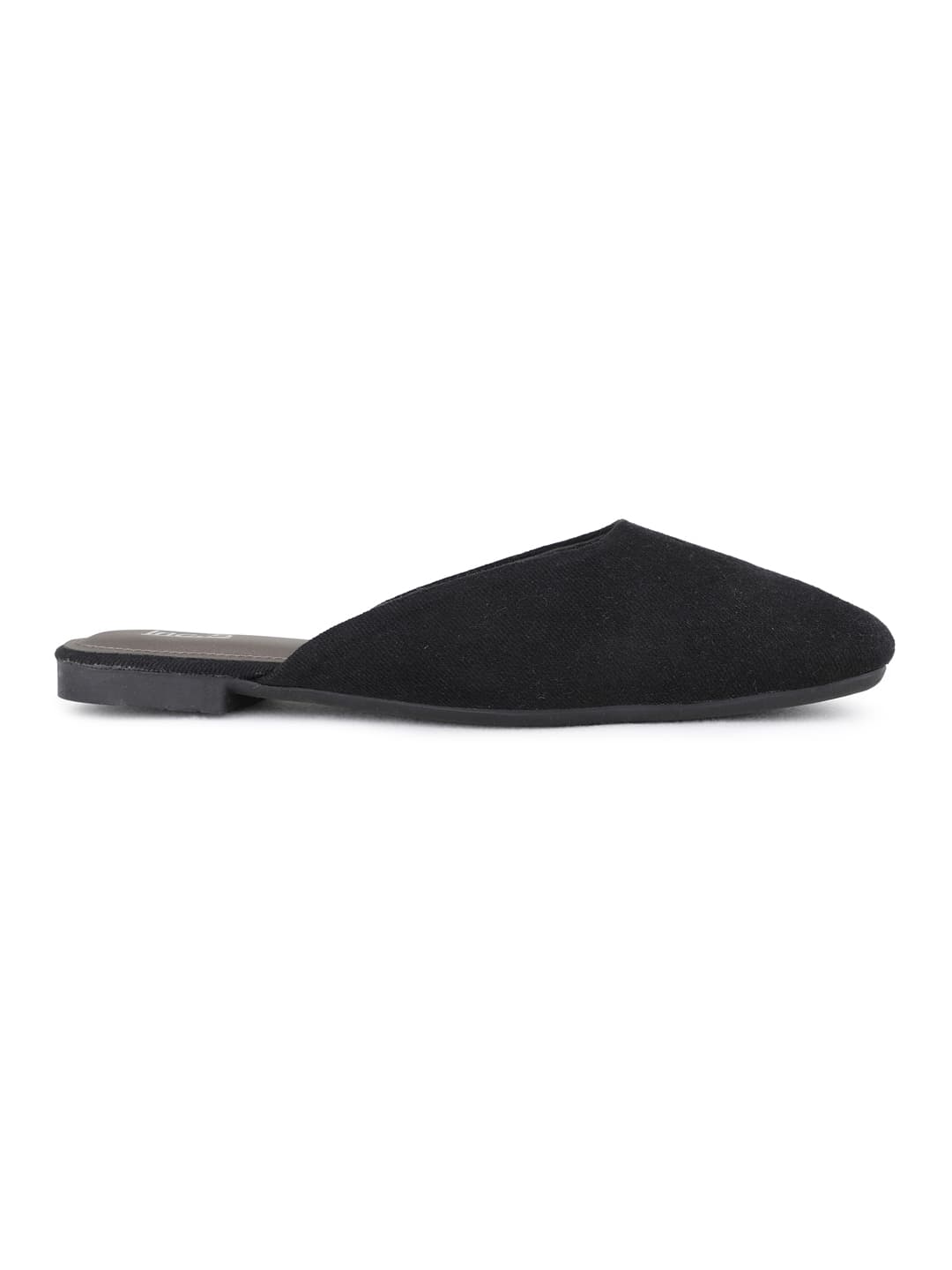 Women's Black Casual Synthetic Flat Mules