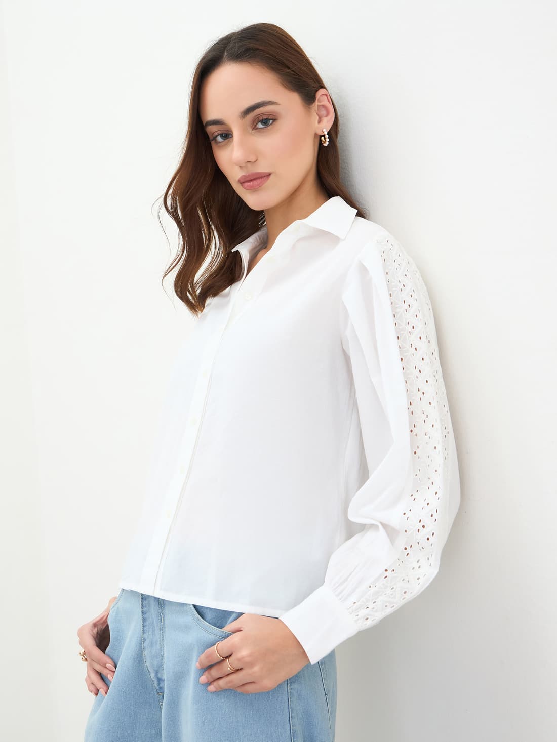 Women's White Casual Solid Regular Fit Shirt