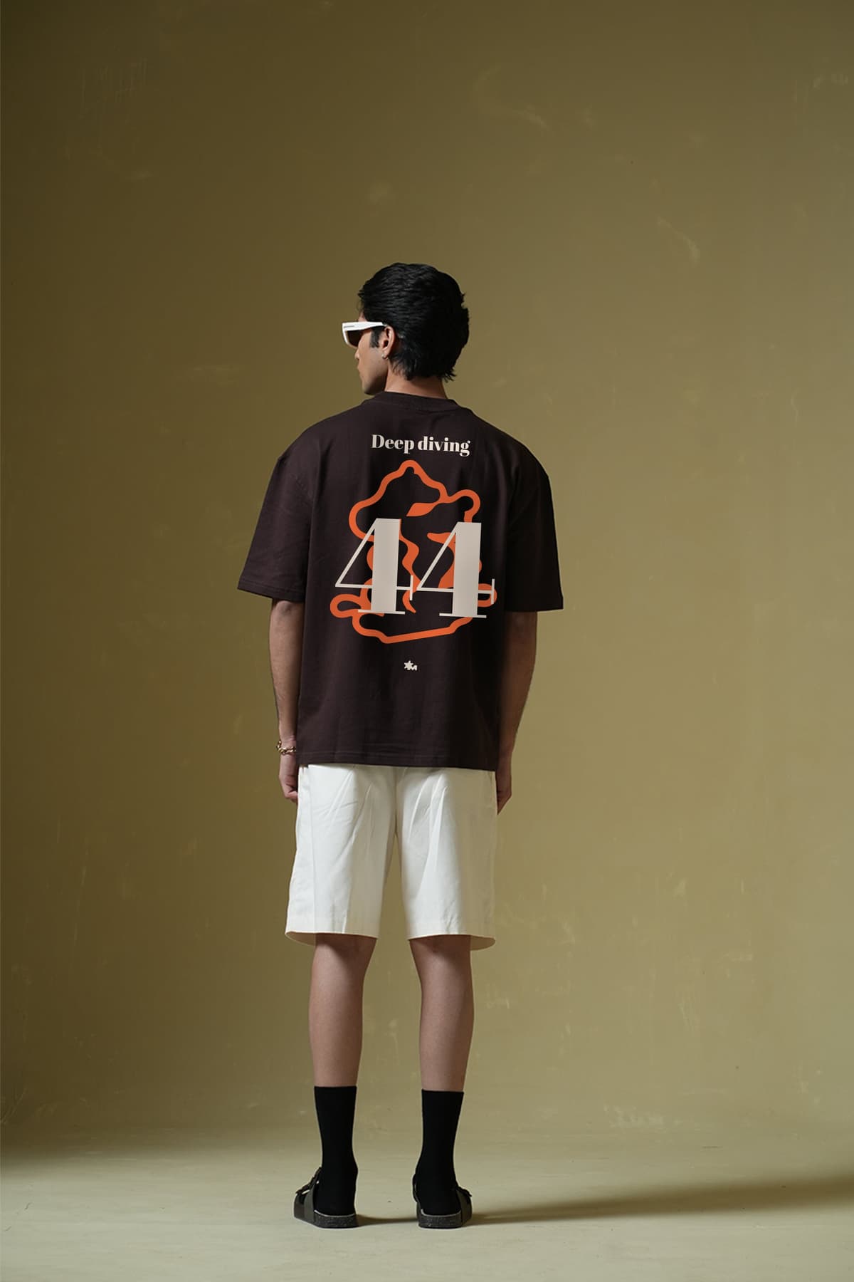 Men's Brown Casual Oversized Fit Half Sleeves Tshirt