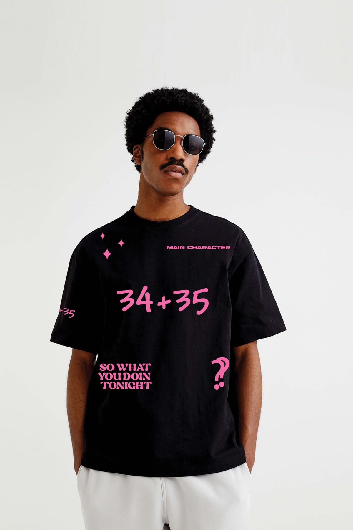 Men's Black Casual Oversized Fit Half Sleeves Tshirt