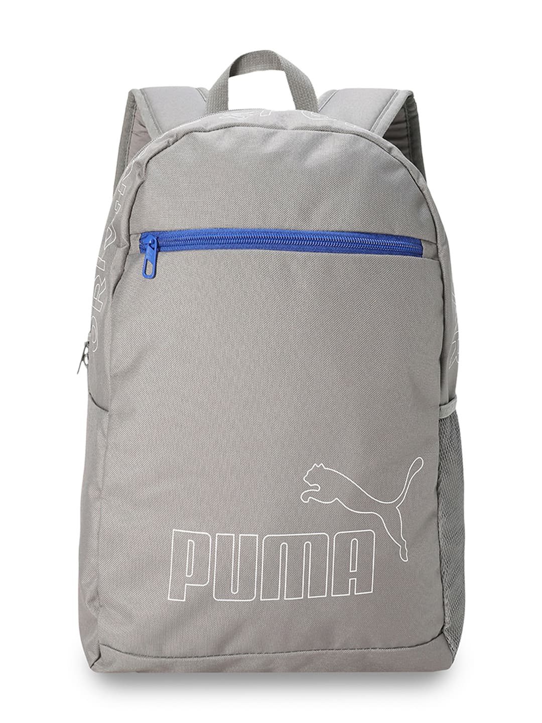 Unisex Grey Casual Logo Pattern Back Strap Handle Laptop Backpack