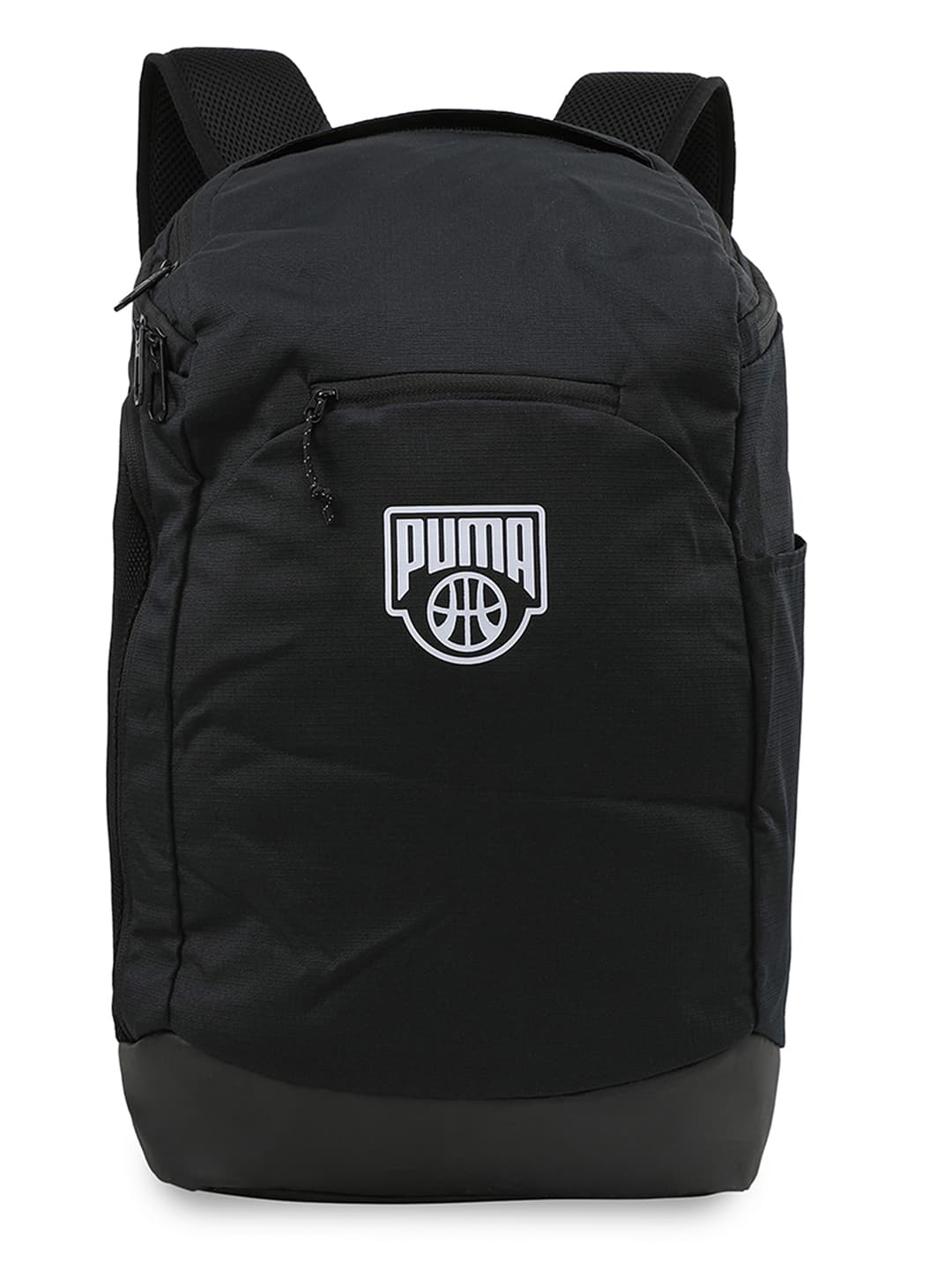 Unisex Black Casual Logo Pattern Back Strap Handle Laptop Backpack