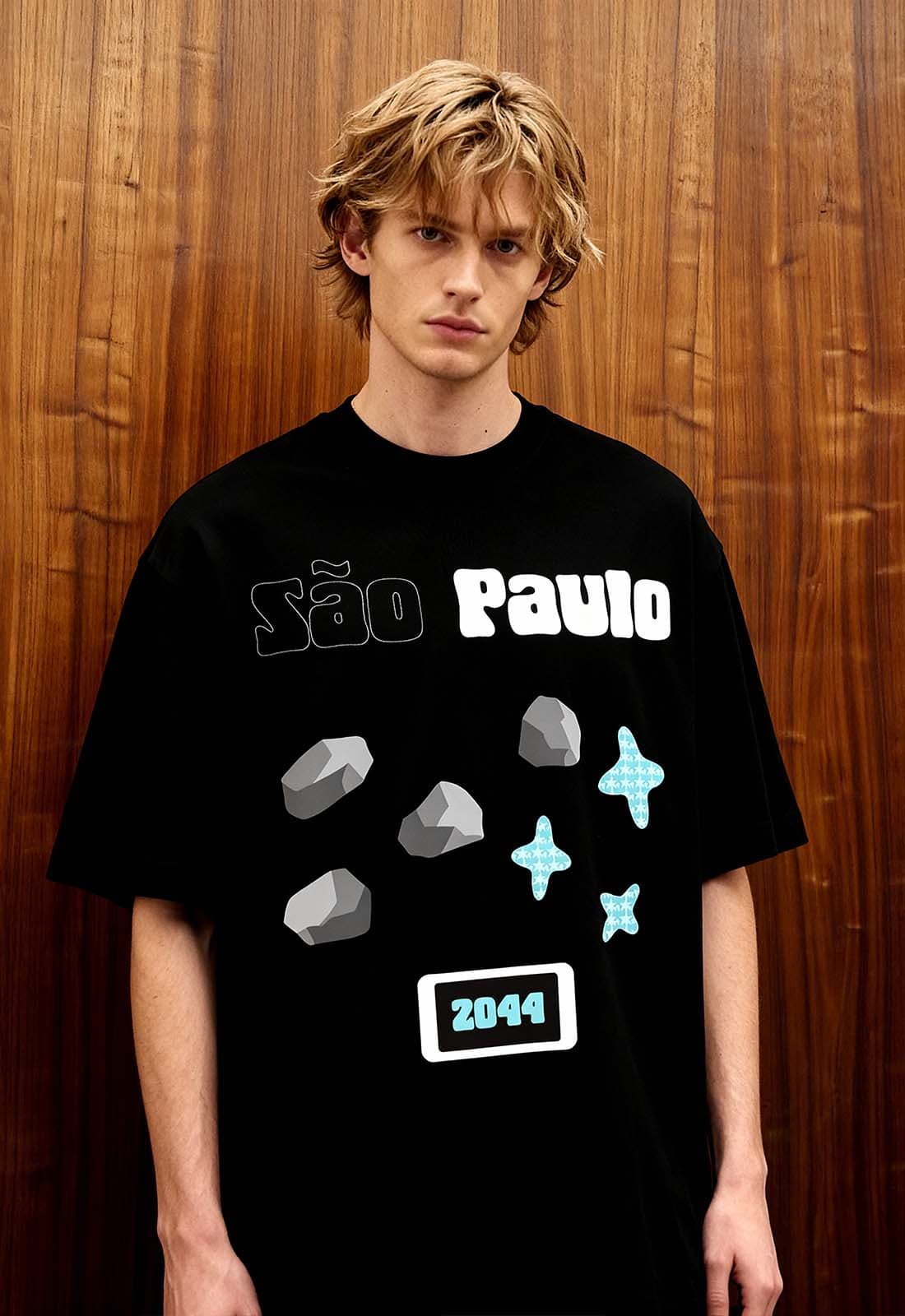 Men's Black Casual Oversized Fit Half Sleeves Tshirt