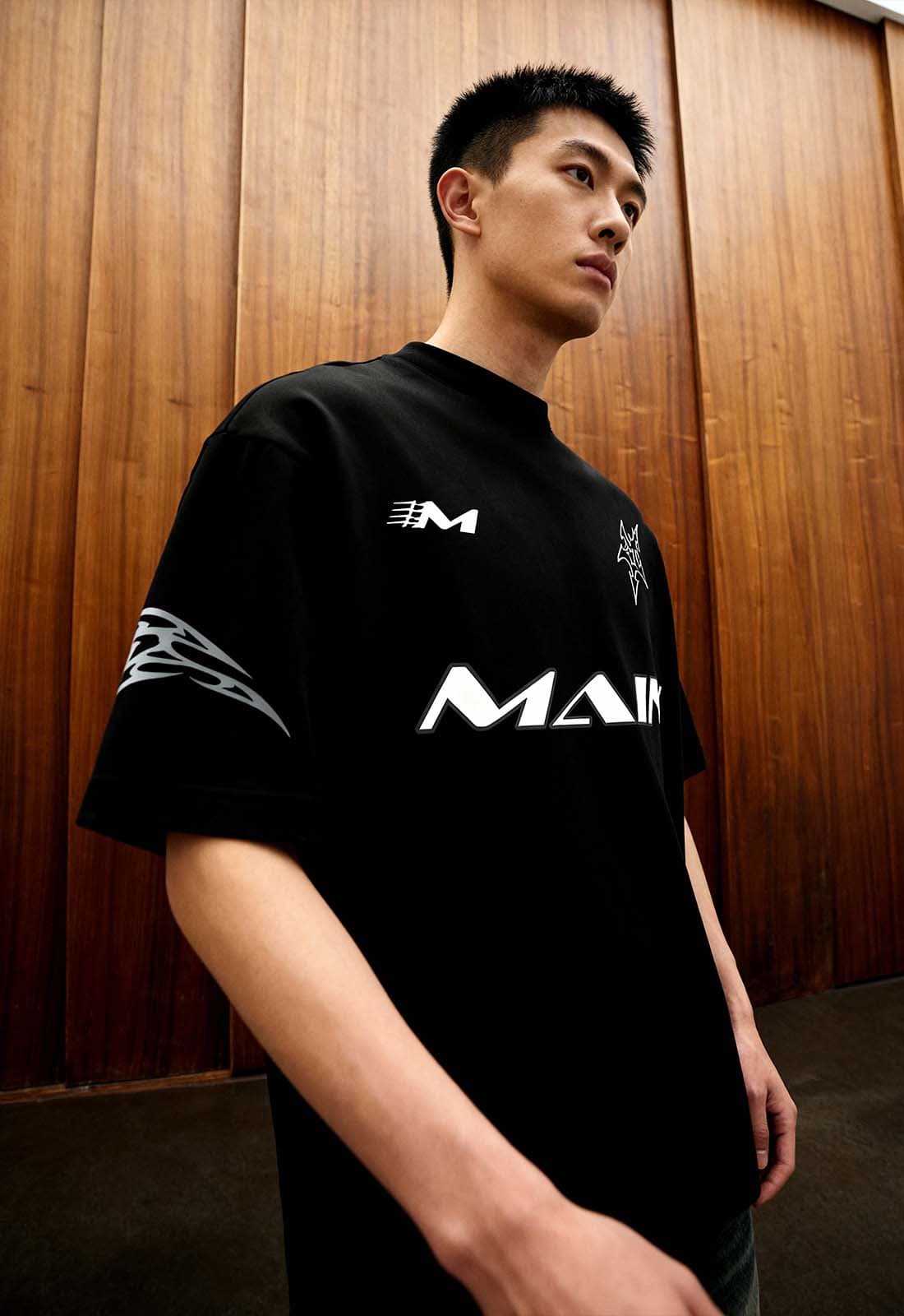 Men's Black Casual Oversized Fit Half Sleeves Tshirt