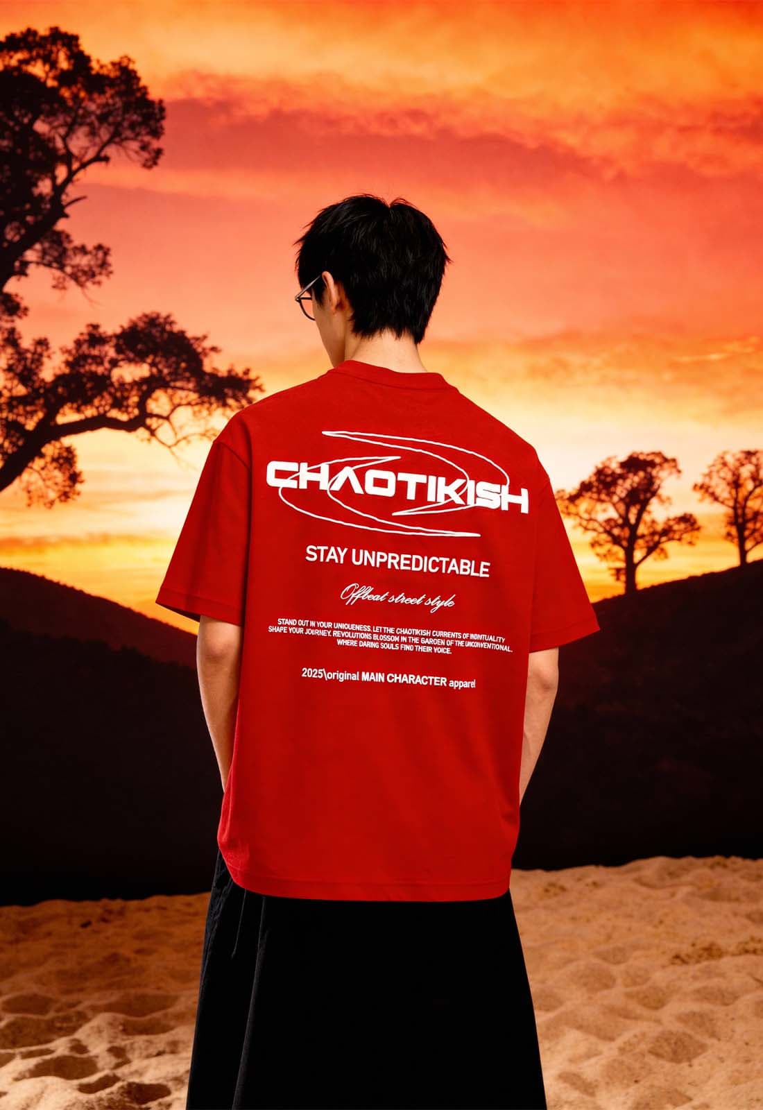 Men's Red Casual Oversized Fit Half Sleeves Tshirt