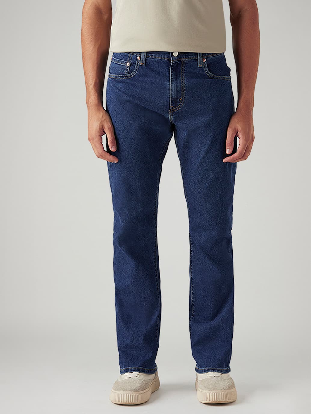 Men's 517 Mid Indigo Blue Bootcut Fit Casual Mid-Rise Jeans