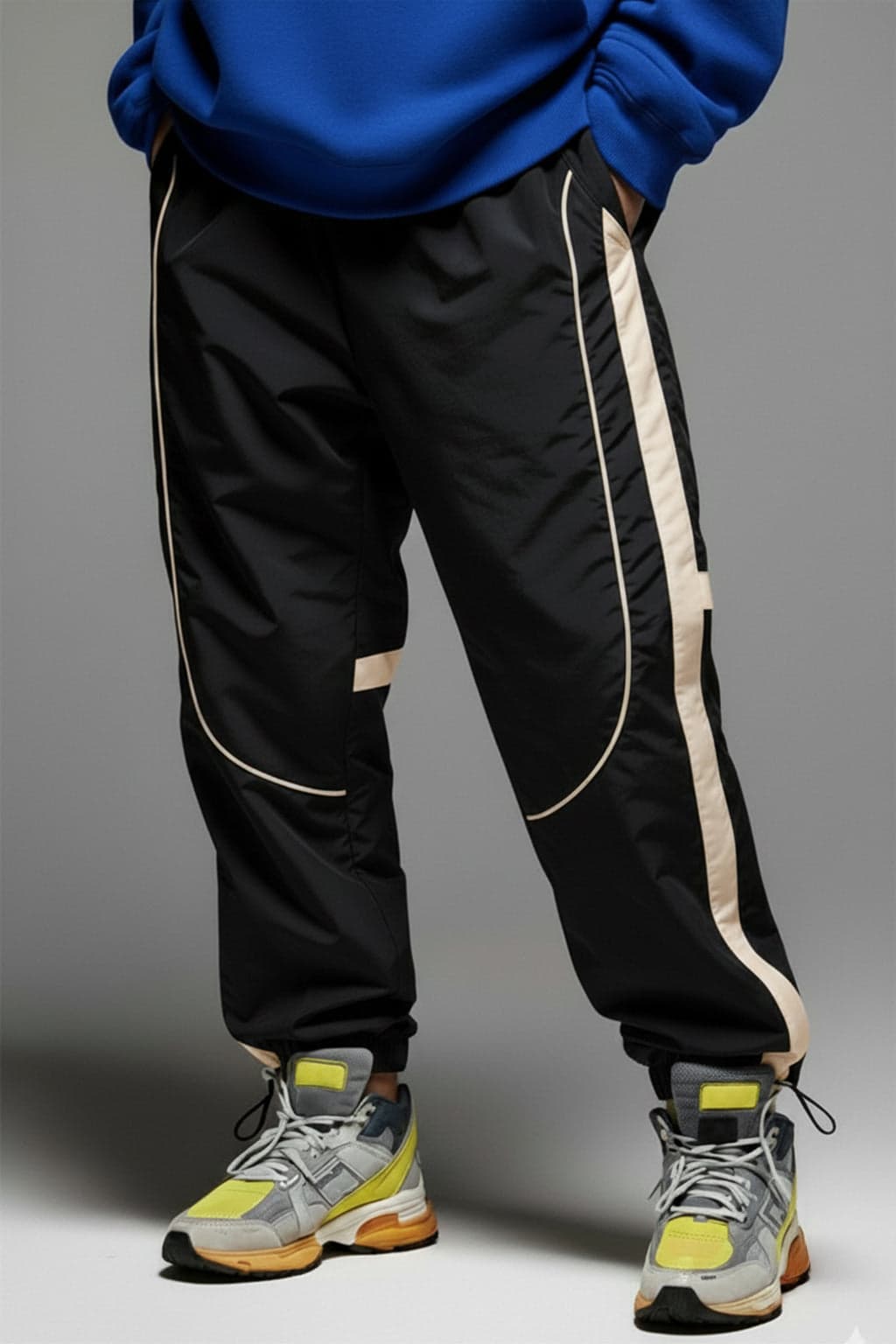 Men's Black Casual Baggy Fit Joggers