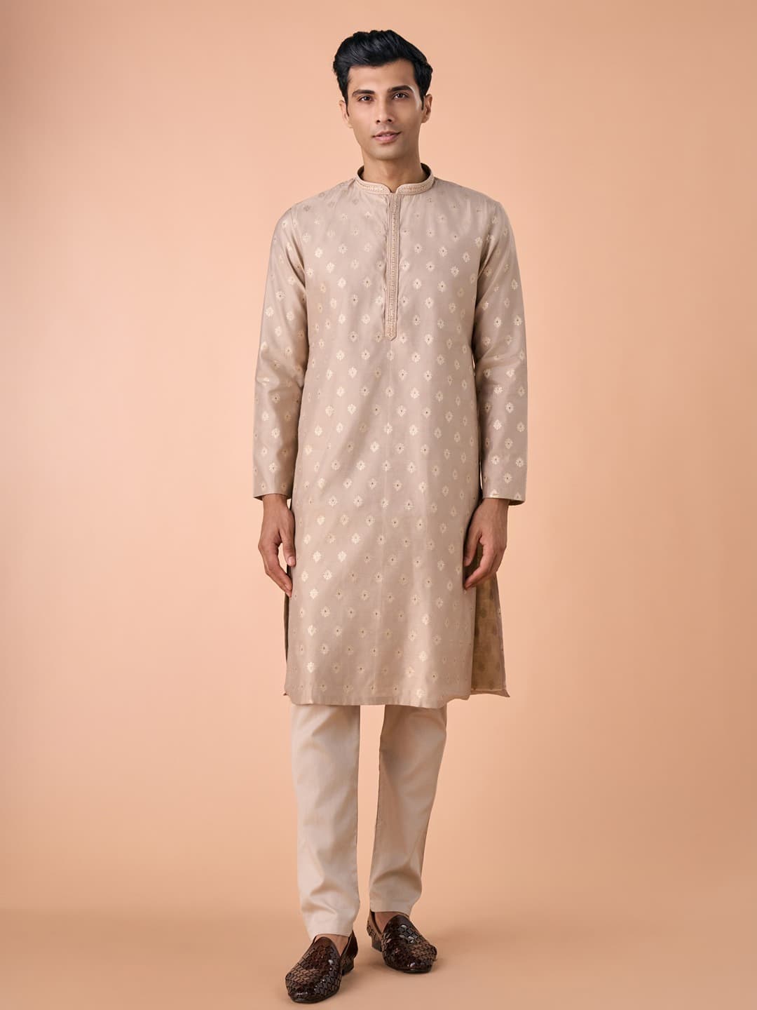 Men's Elegant Brown Kurta Pajama Set