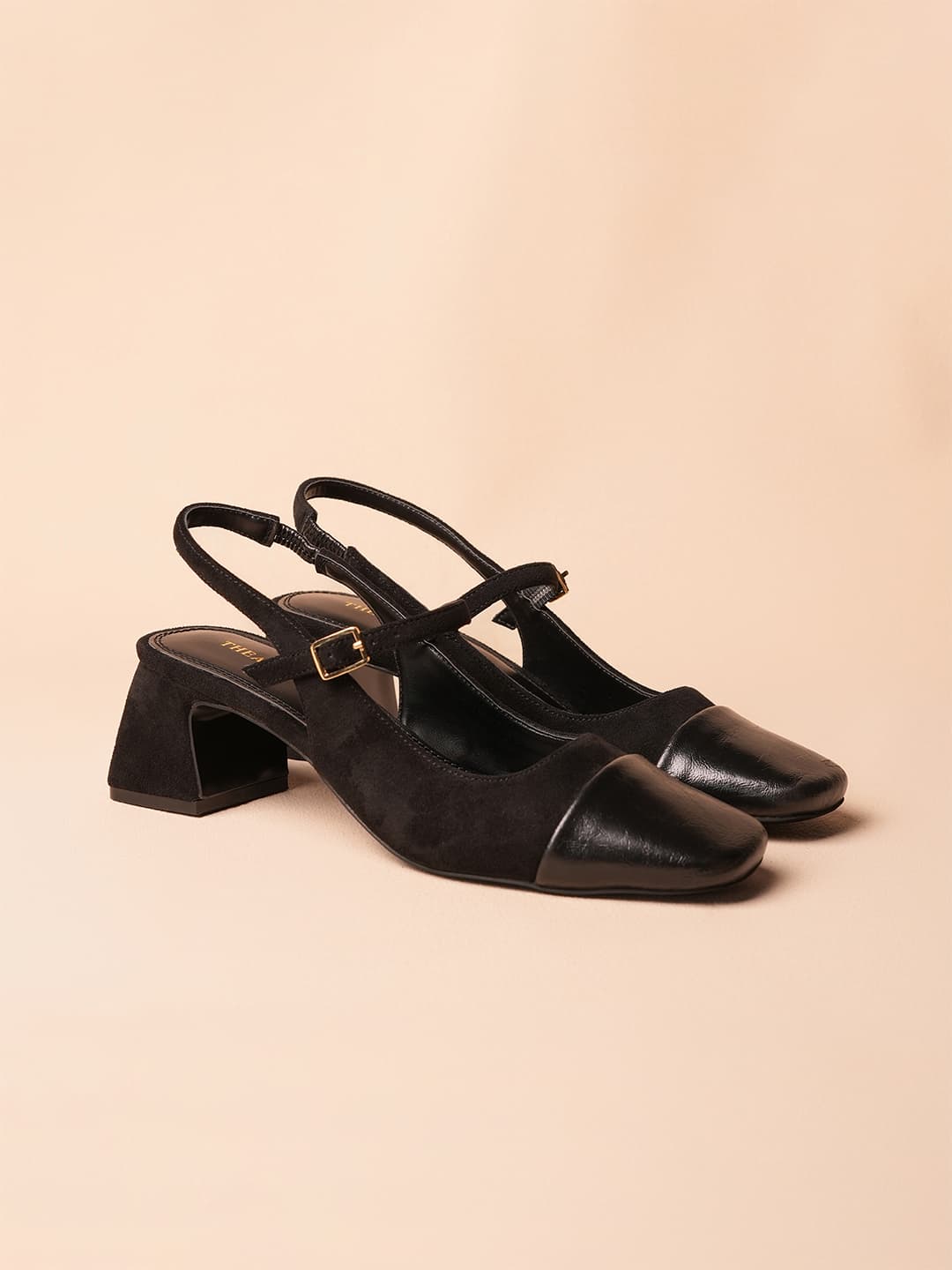 Women's Twiggy W Black Suede Mary Jane Block Heels