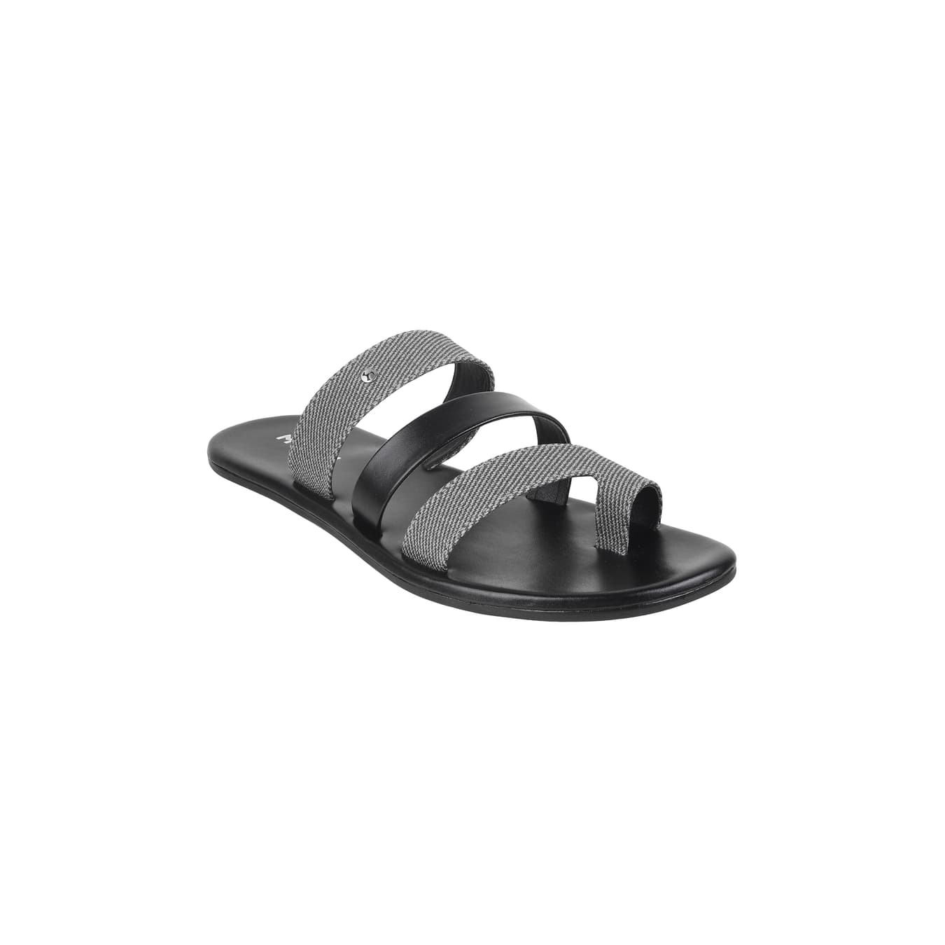 Men's Black Casual Round Toe Synthetic Sandals