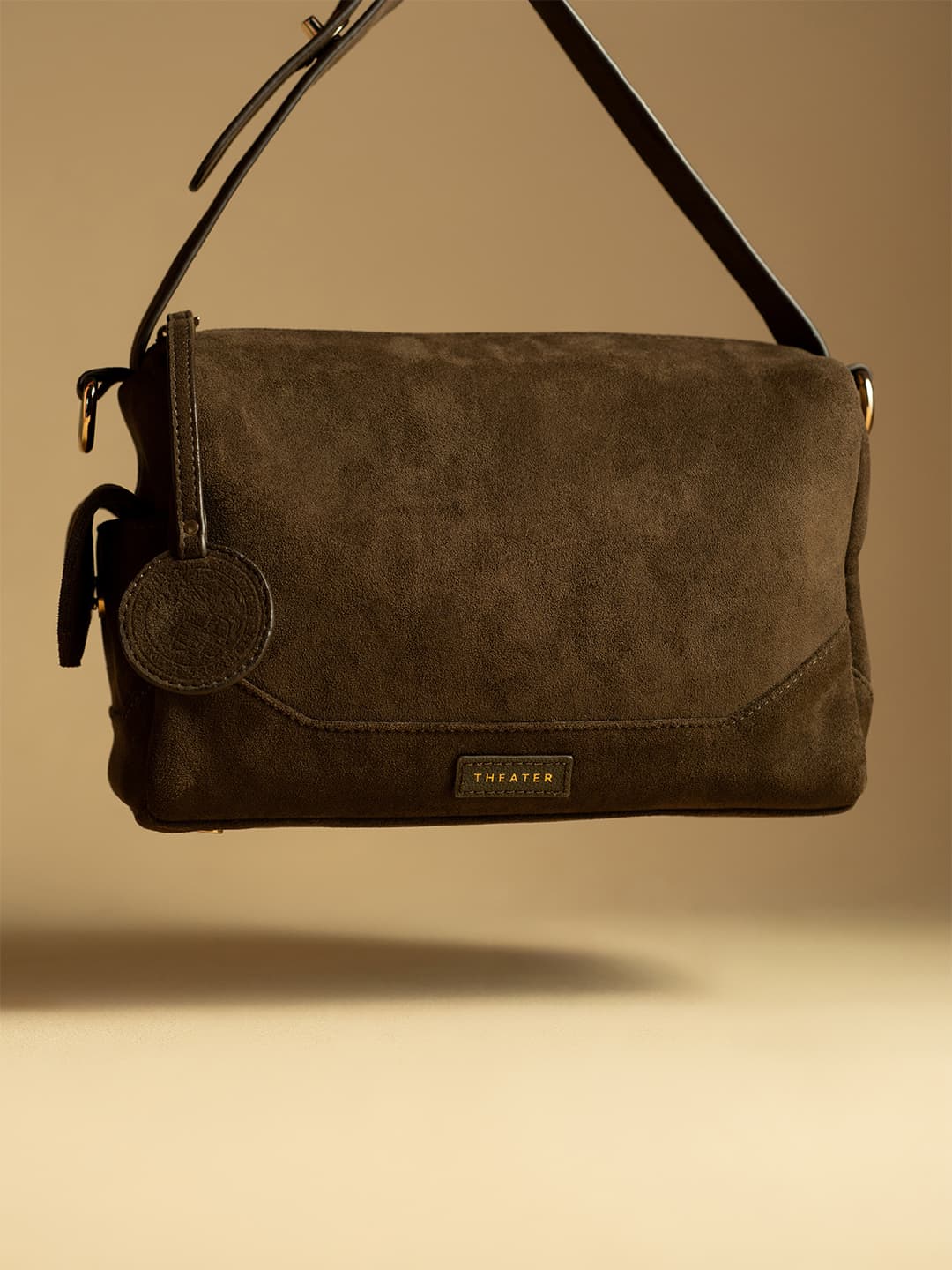 Women's Brown Casual Solid Leather Bonbon Suede Structured Shoulder Bag