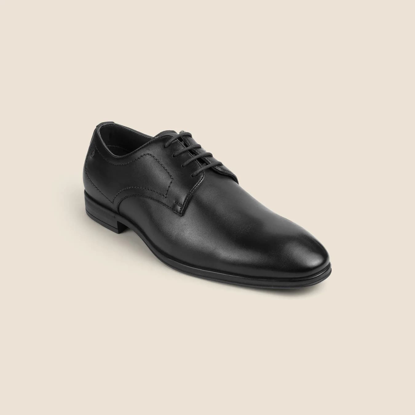 Men's Black Formal Round Toe Leather Formal Shoes